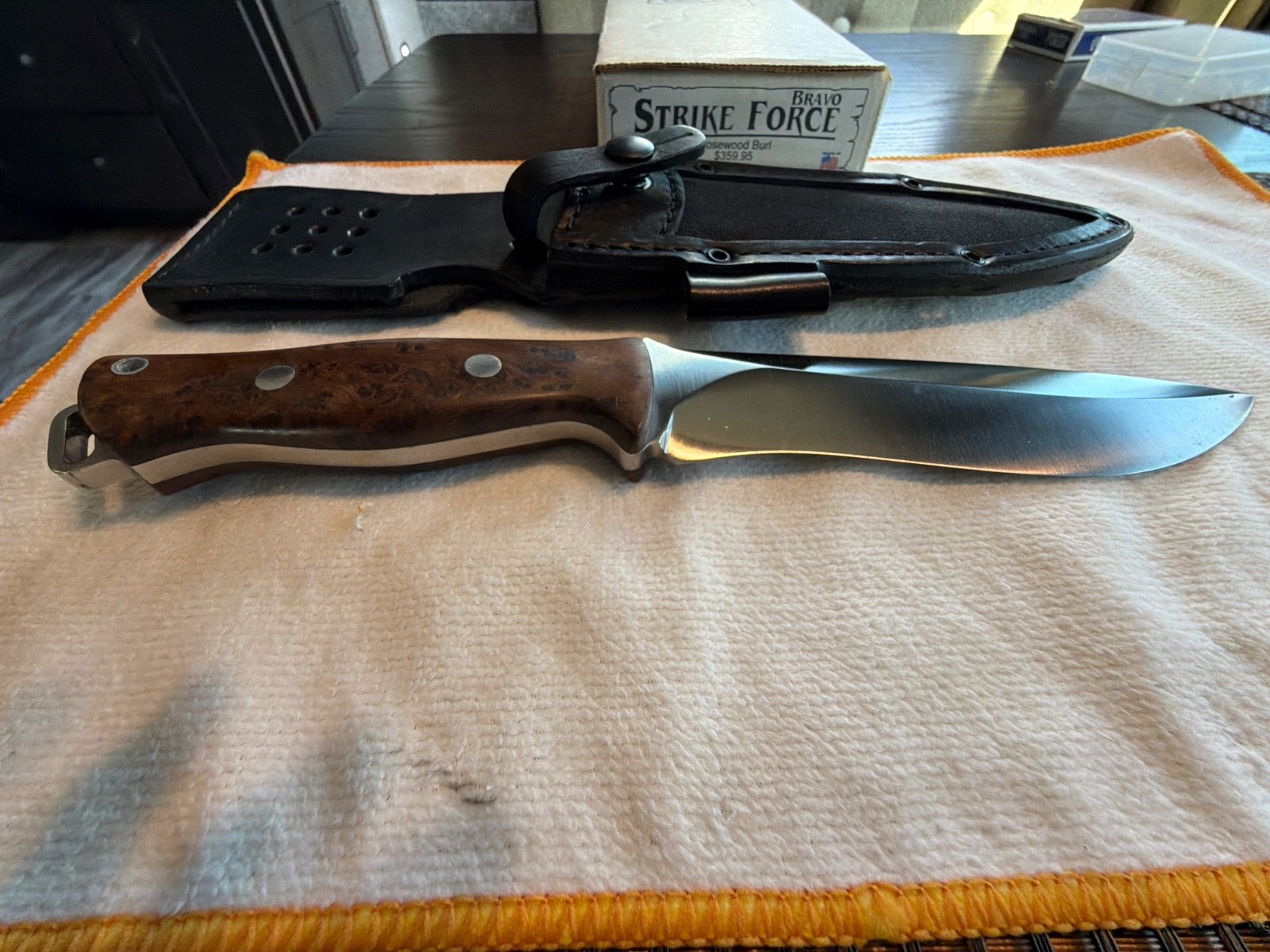 Bark River Knives Bravo Strike Force A2 Stunning Rosewood Burl Handles