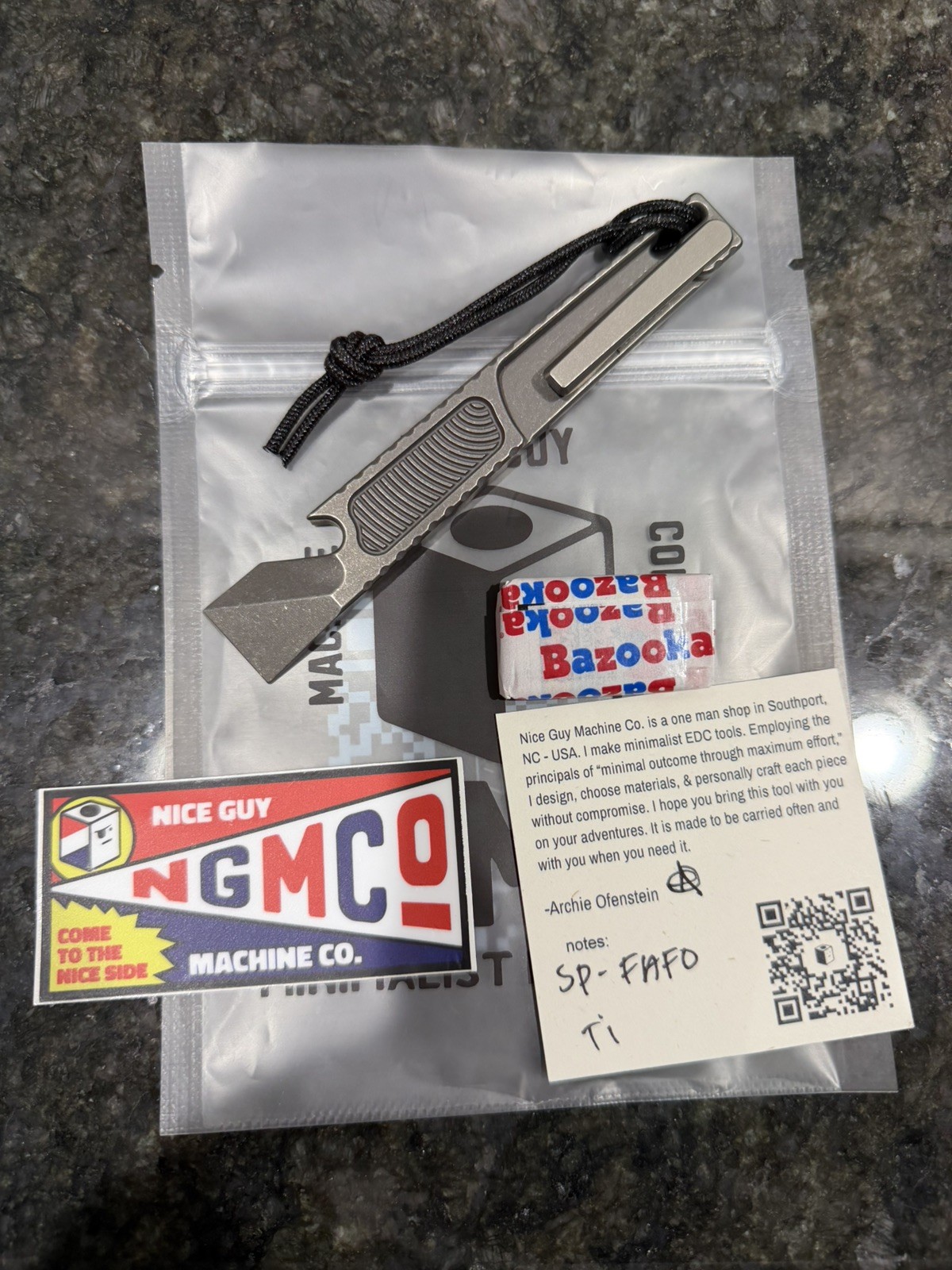 NEW Nice Guy Machine Co FAFO Ti Pry Bar NGMCo