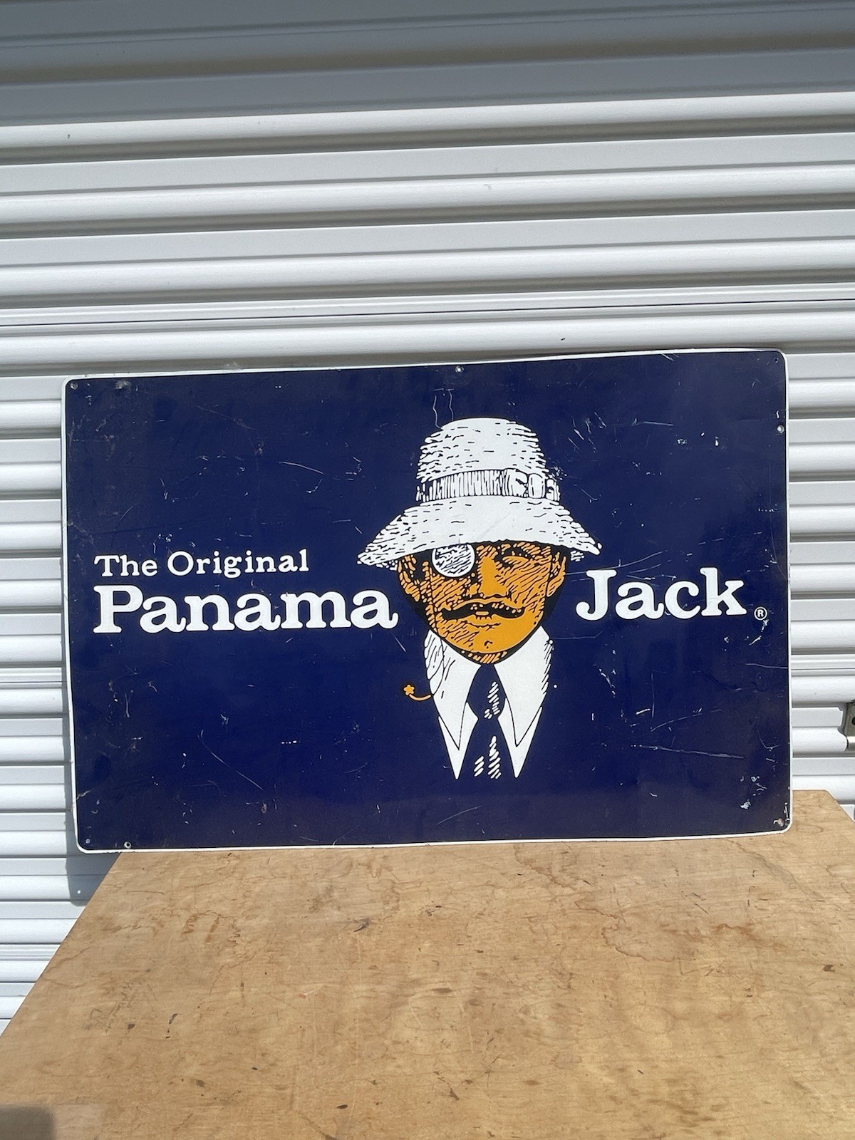 Vintage Estate Fresh Panama Jack Metal Sign Very Rare Cool Piece