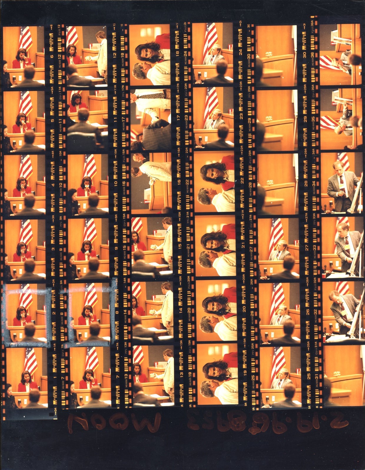 LG115 1996 Original Contact Sheet Photo WARREN MOON EX-WIFE FELICIA ABUSE TRIAL