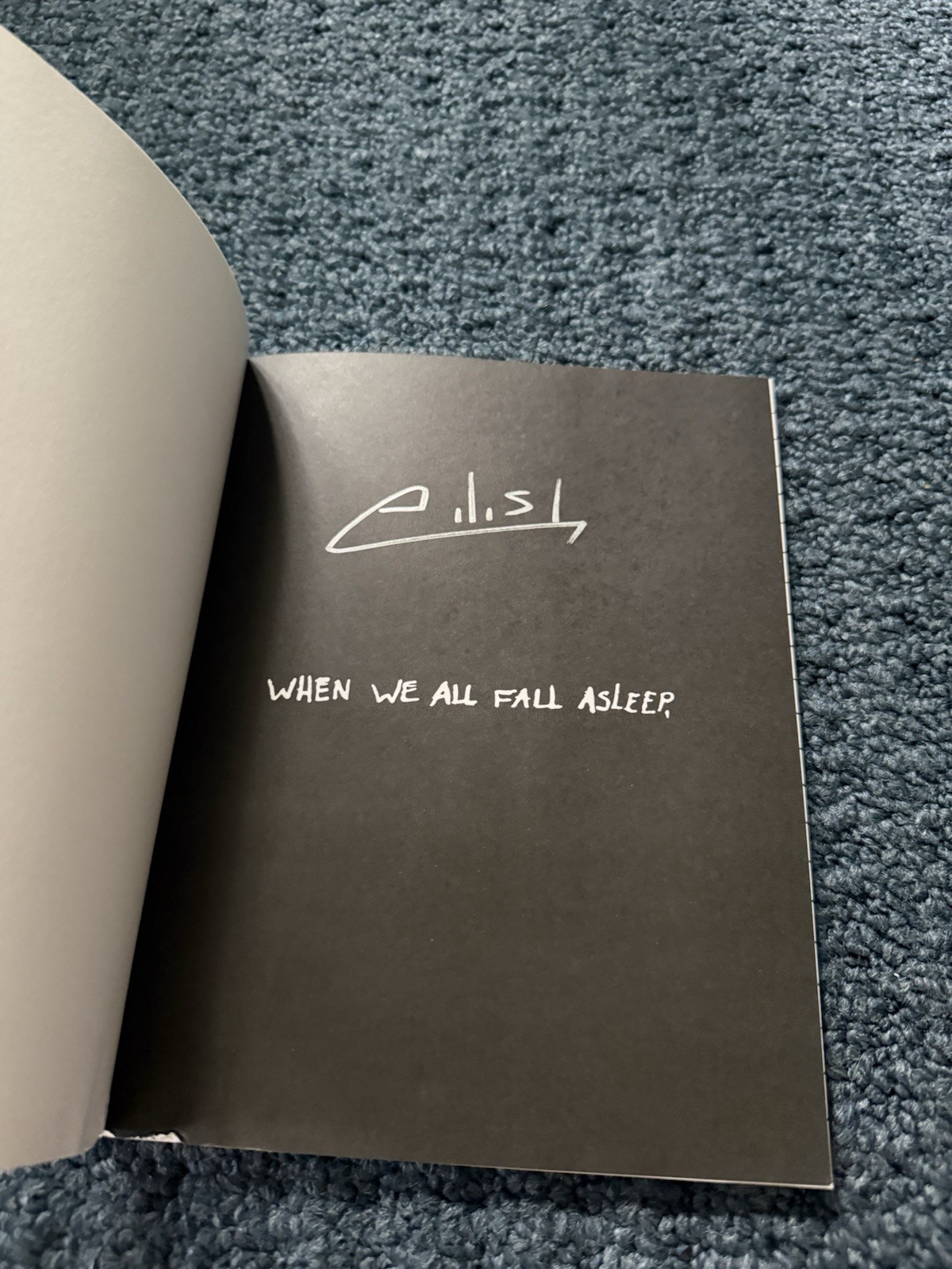 Billie Eilish signed notebook from “when we all fall asleep where do we go” 2019