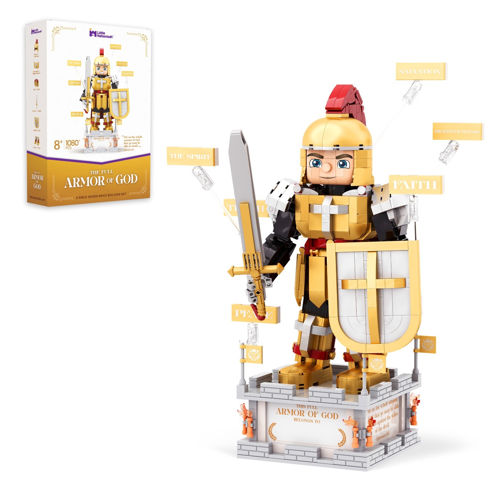 Full Armor of God Bible-Based Brick Building Set 1080+ PCS Christian Toy