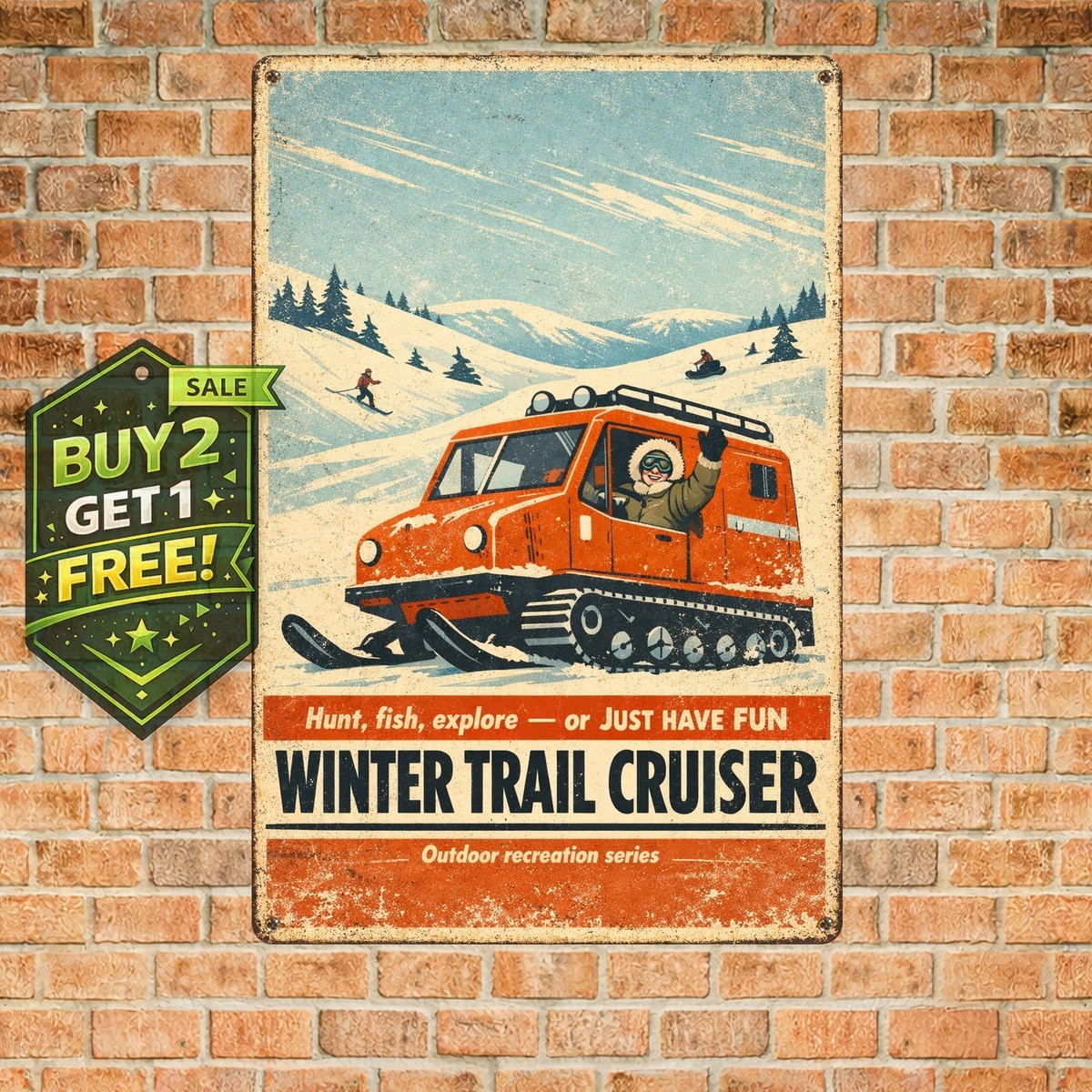 Polaris SNO-Traveler Snowmobiles Vintage Art Metal Tin Sign 8x12