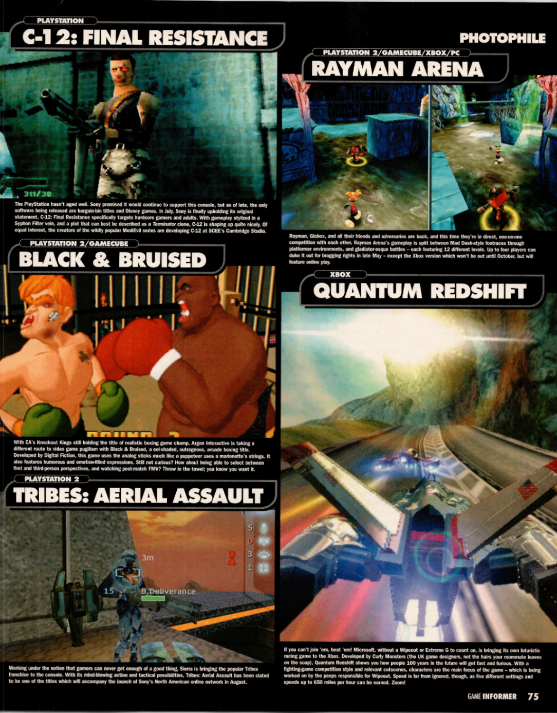 2002 PS2 Xbox Rayman C-12 Black & Bruised Promo Print Quantum Redshift