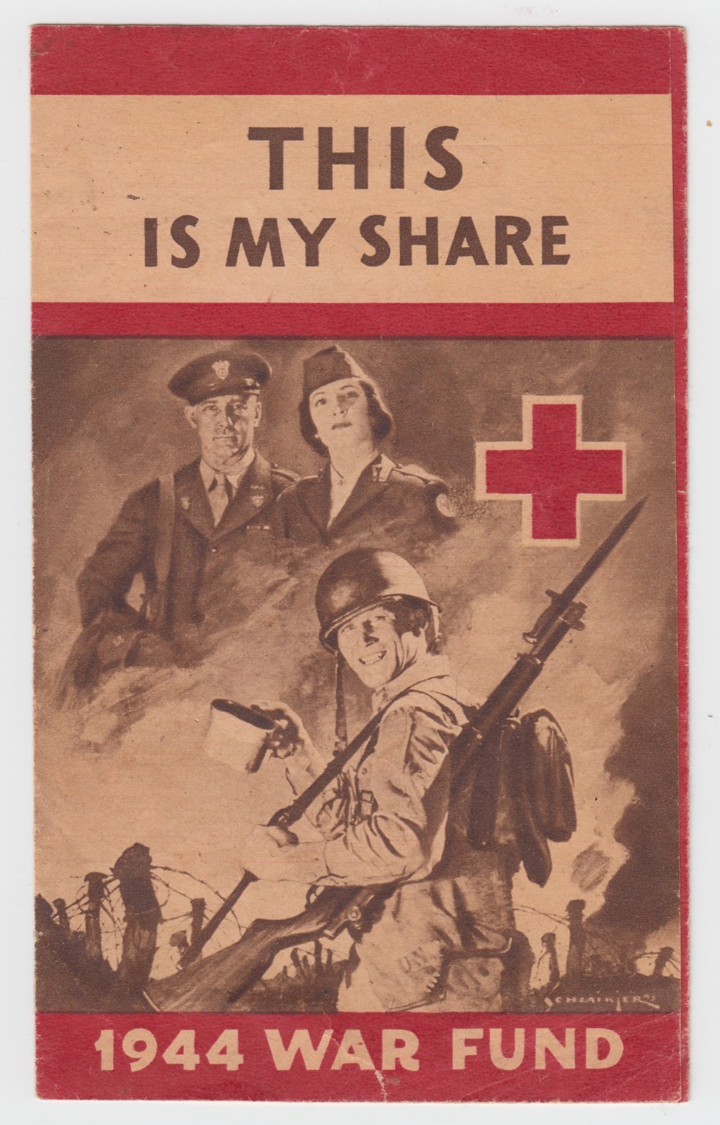 Vintage WW2 US American Red Cross 1944 War Fund Brochure Pamphlet Booklet Paper