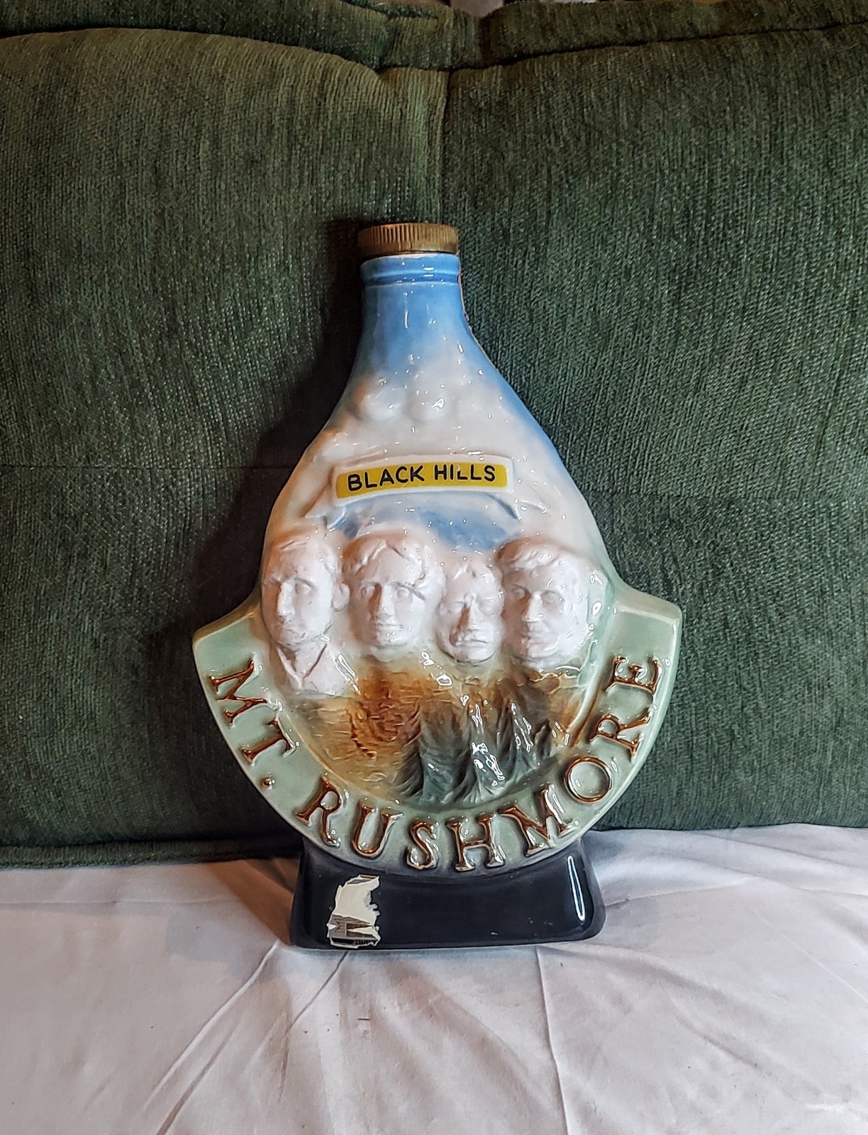 1969 Jim Beam Mt Rushmore Decanter Original Cork Tax Seal #576877959 Regal China