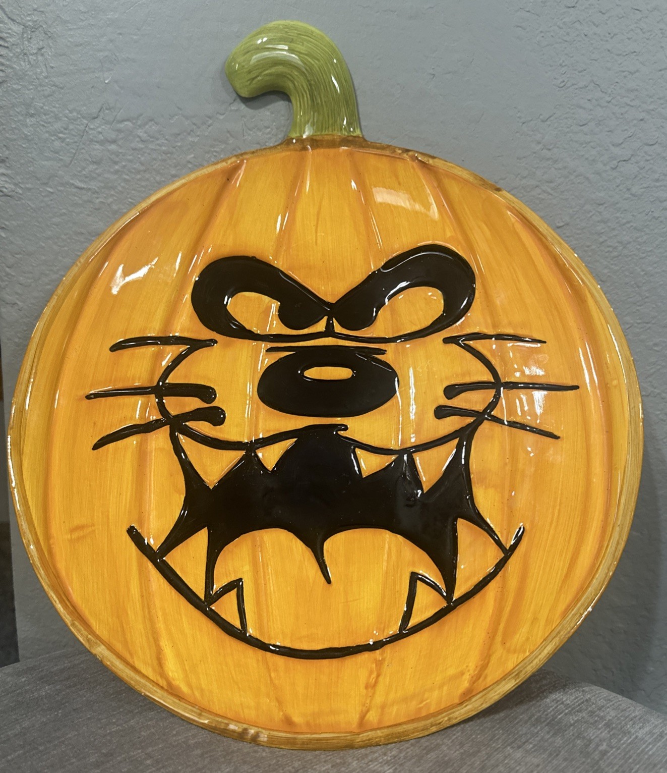 1996 Warner Bros Looney Tunes Taz O-Lantern Halloween Tasmanian Devil Candy Dish