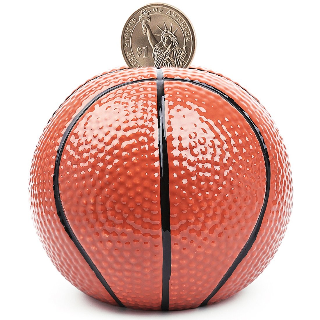 Ceramic Basketball Piggy Bank for Boys, Sports Coin Bank, Bedroom Decor Money...