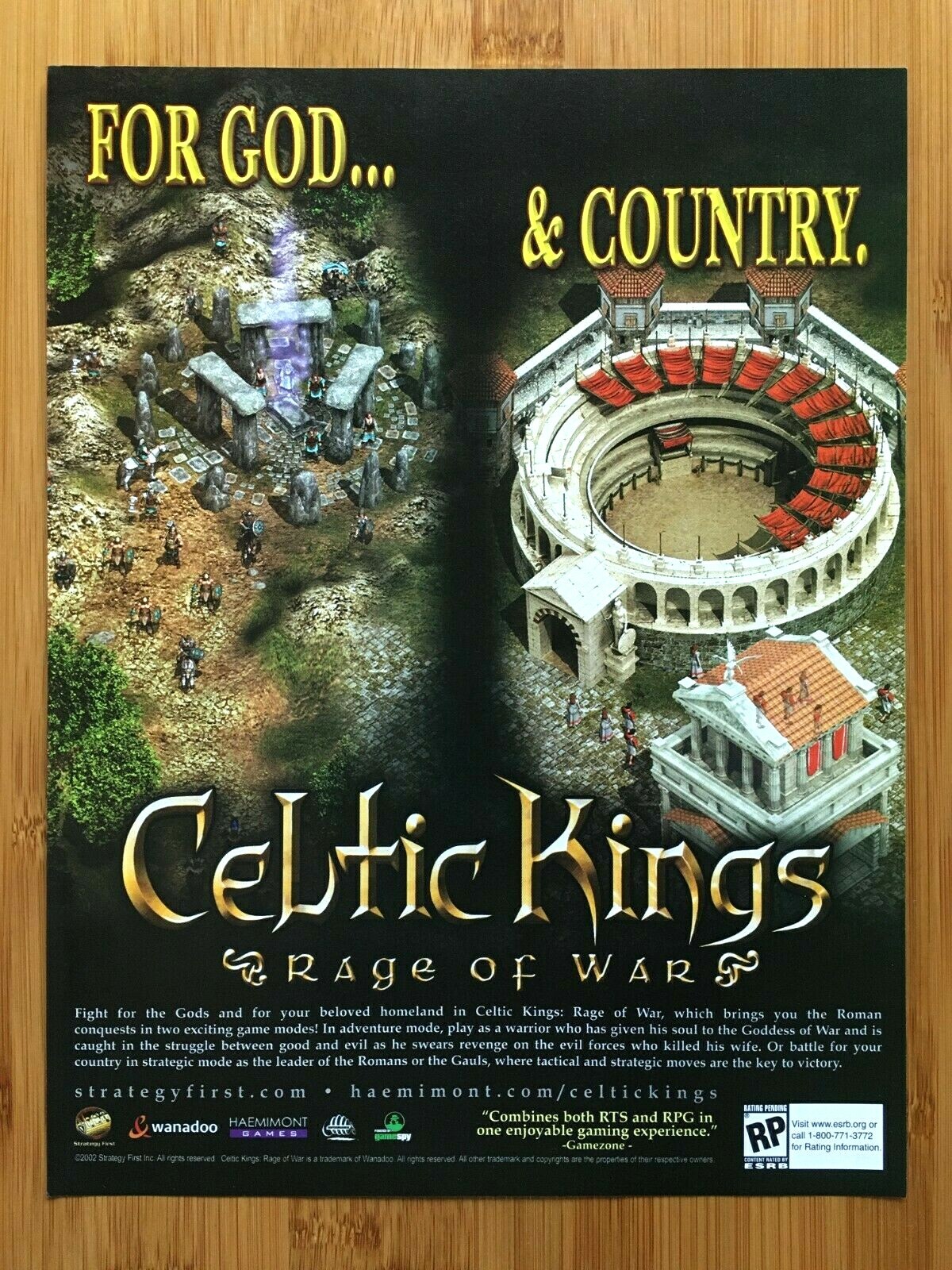 Celtic Kings: Rage of War PC 2002 Video Game Print Ad/Poster Official Promo Art