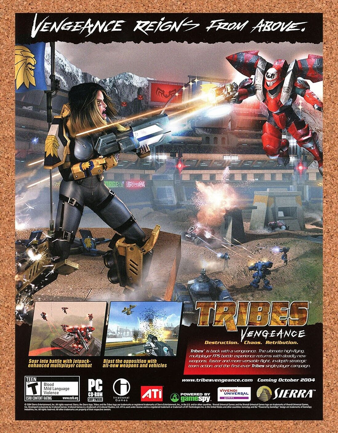 2004 Tribes Vengeance PC Original Advertisement / Retro Promo v1