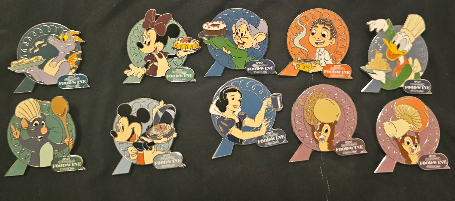 Disney 2026 EPCOT Food & Wine Festival Mystery Pin Set COMPLETE 10 Pin Set