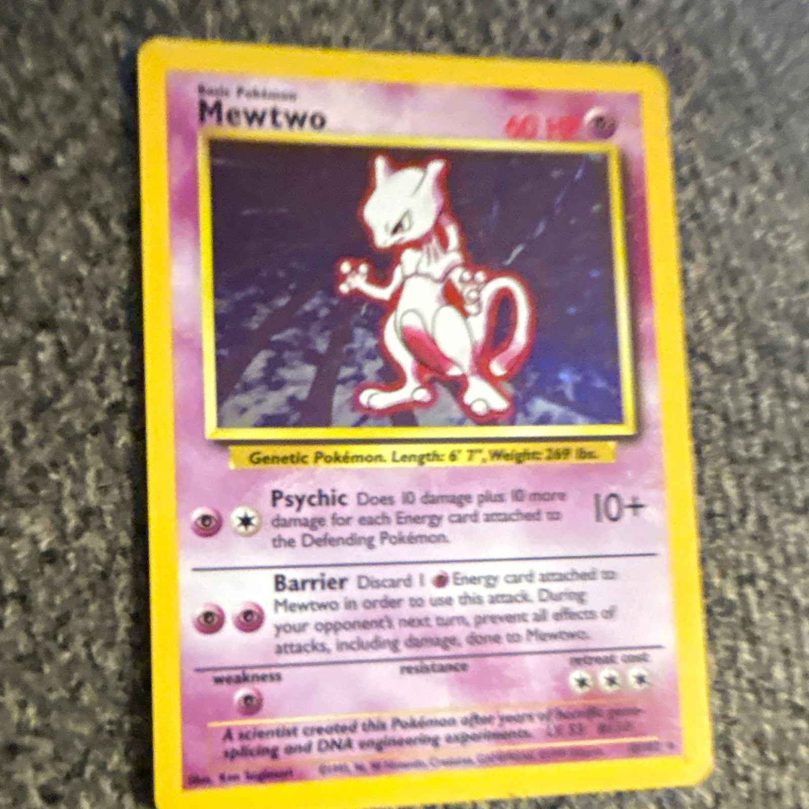 Wizards of the Coast 1999 Pokémon Base Set Mewtwo 10/102 English Ken Sugimori