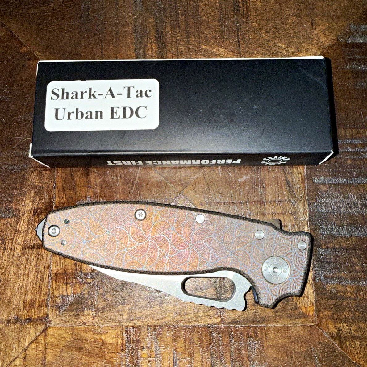 Demko Shark-A-Tac Urban EDC Pocketknife Titanium Drop Point Shark Lock
