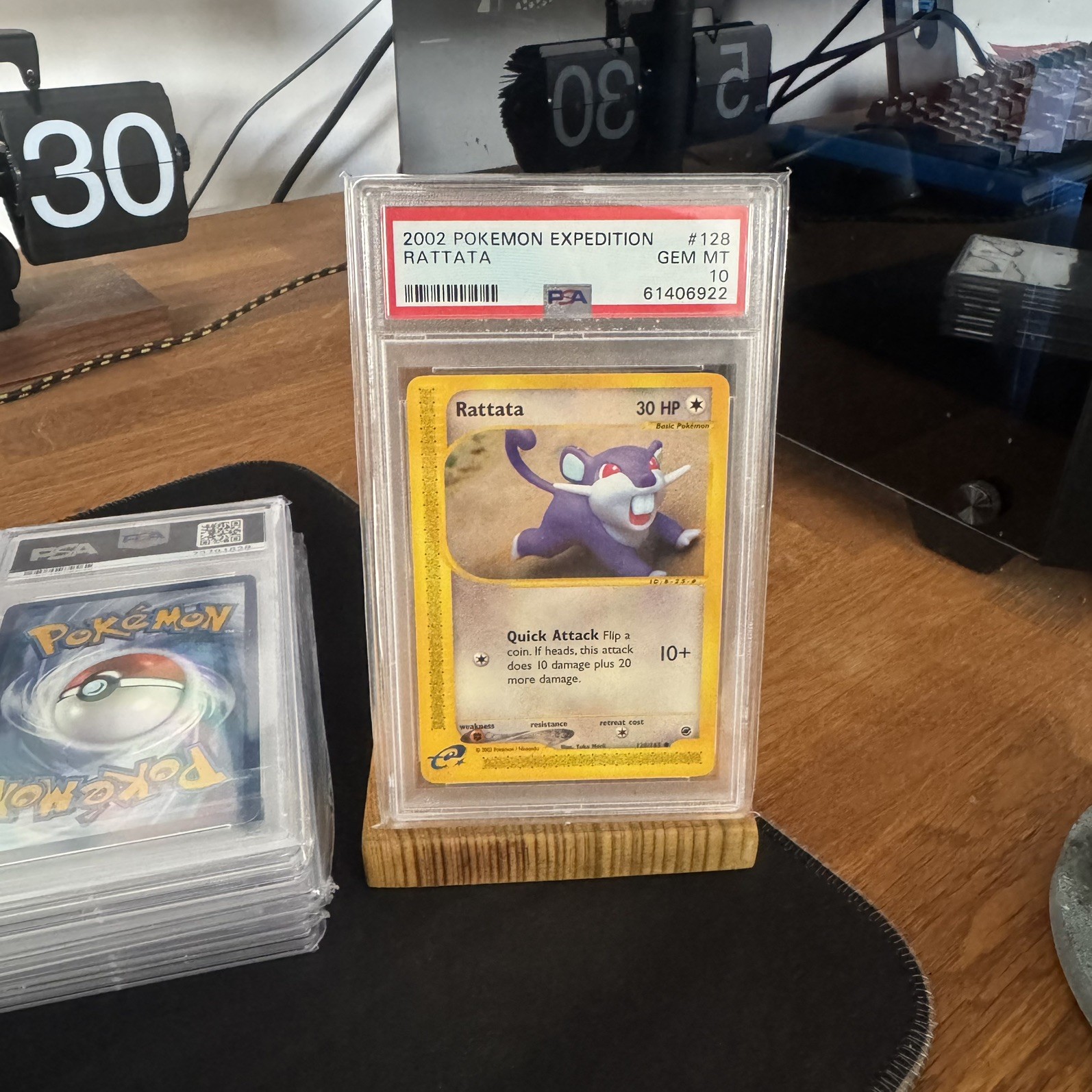 2002 POKEMON - EXPEDITION BASE SET - RATTATA PSA 10 128/165 LOW POP