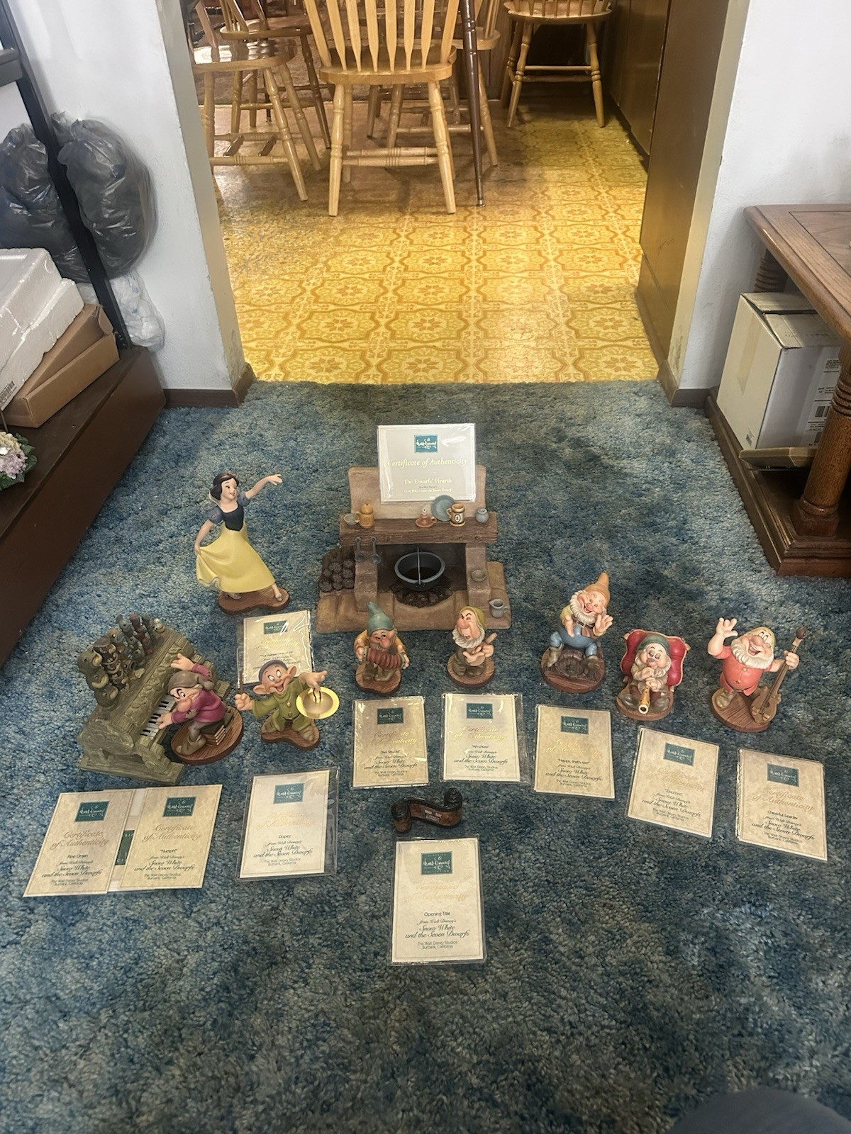 WDCC Snow White + Seven Dwarfs, Hearth + Title US SHIP ONLY SEE INFO
