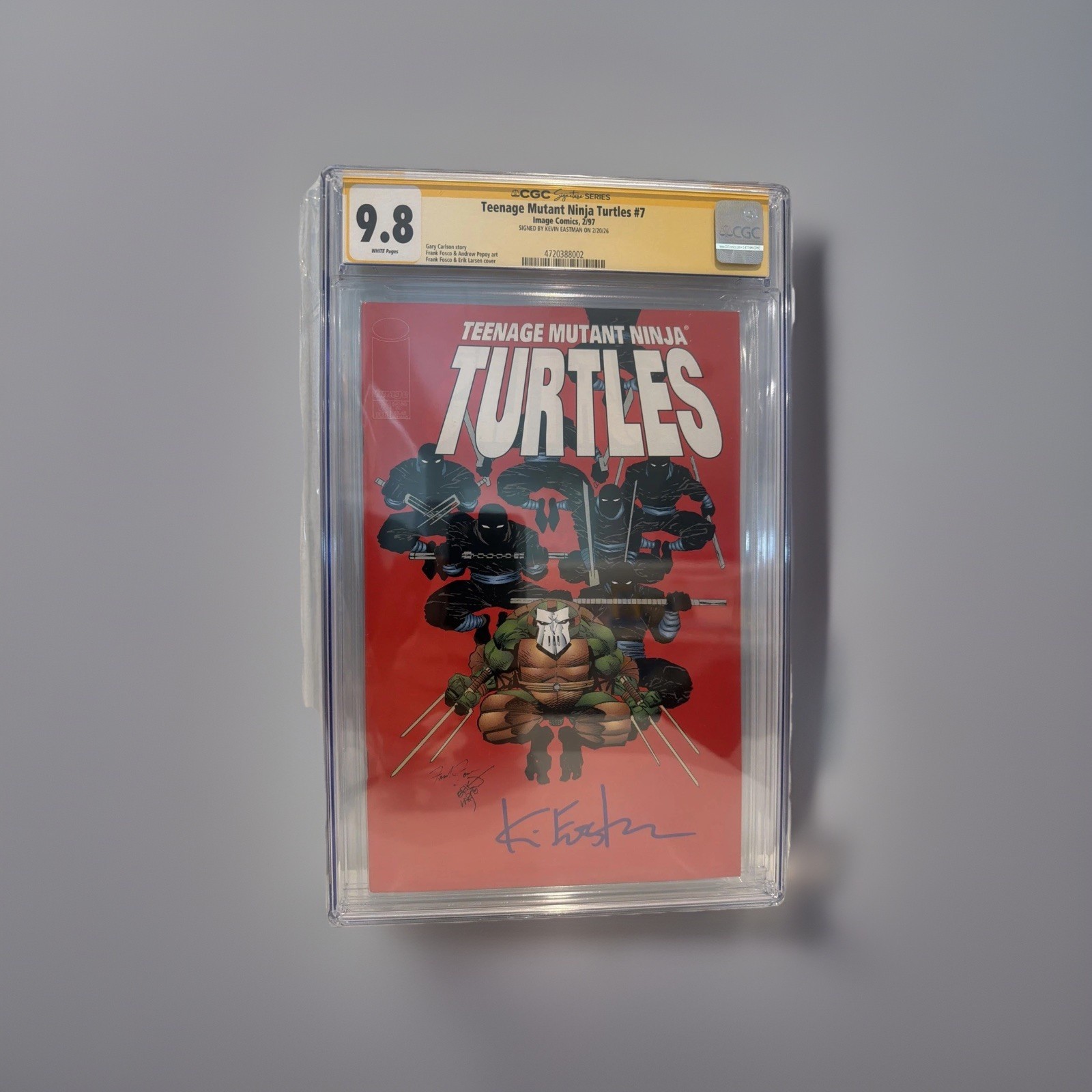 TMNT #7 CGC 9.8 Signed by Kevin Eastman 1997 Image Comics Vol 3 White Pages
