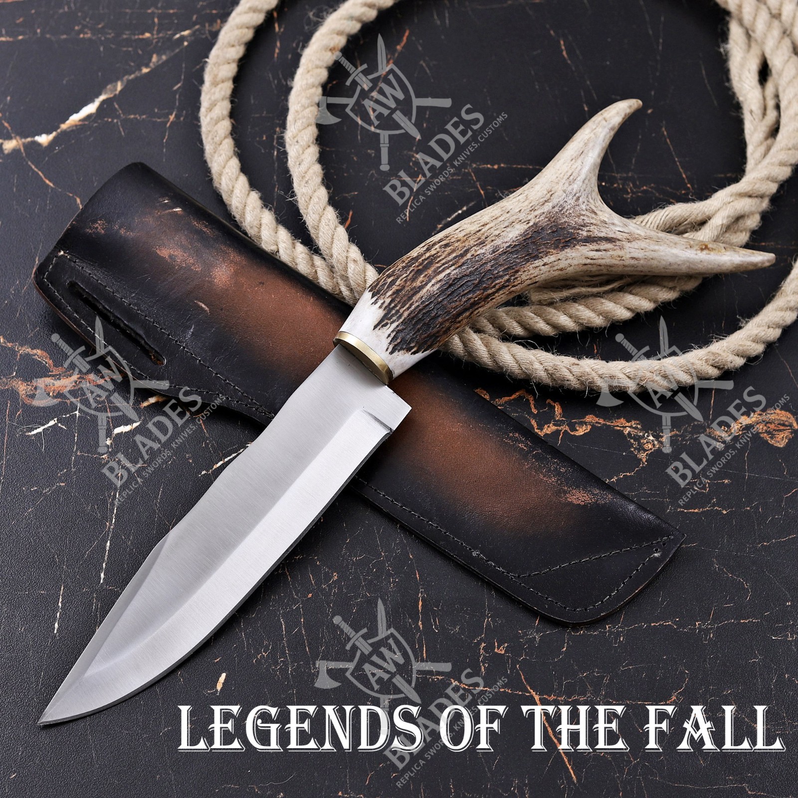 Legend Of The Fall Bowie Knife Handmade Movie Replica with Antler Handle Knife