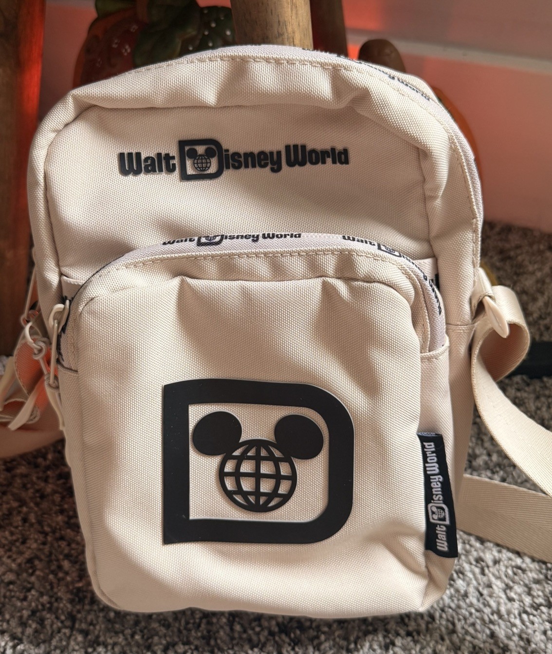 NWOT Disney Parks Walt Disney World Beige Mickey Crossbody Bag