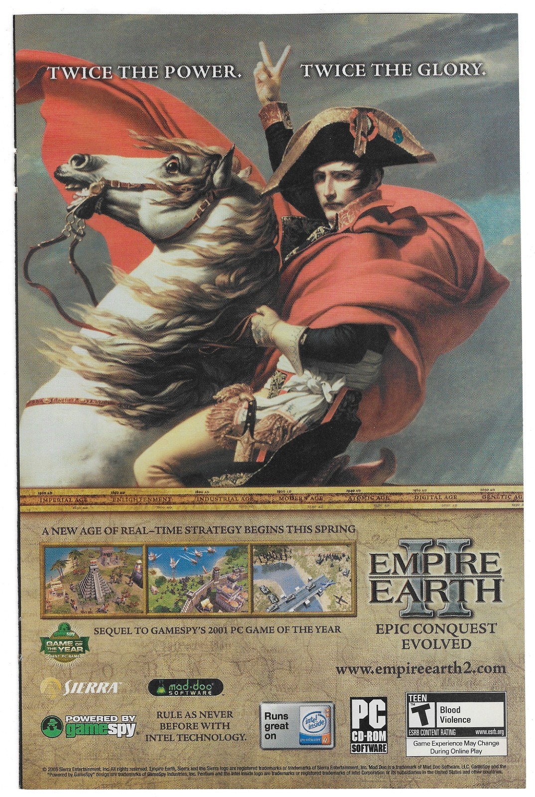 Vintage Print Ad - Empire Earth II - Twice The Power Twice The Glory