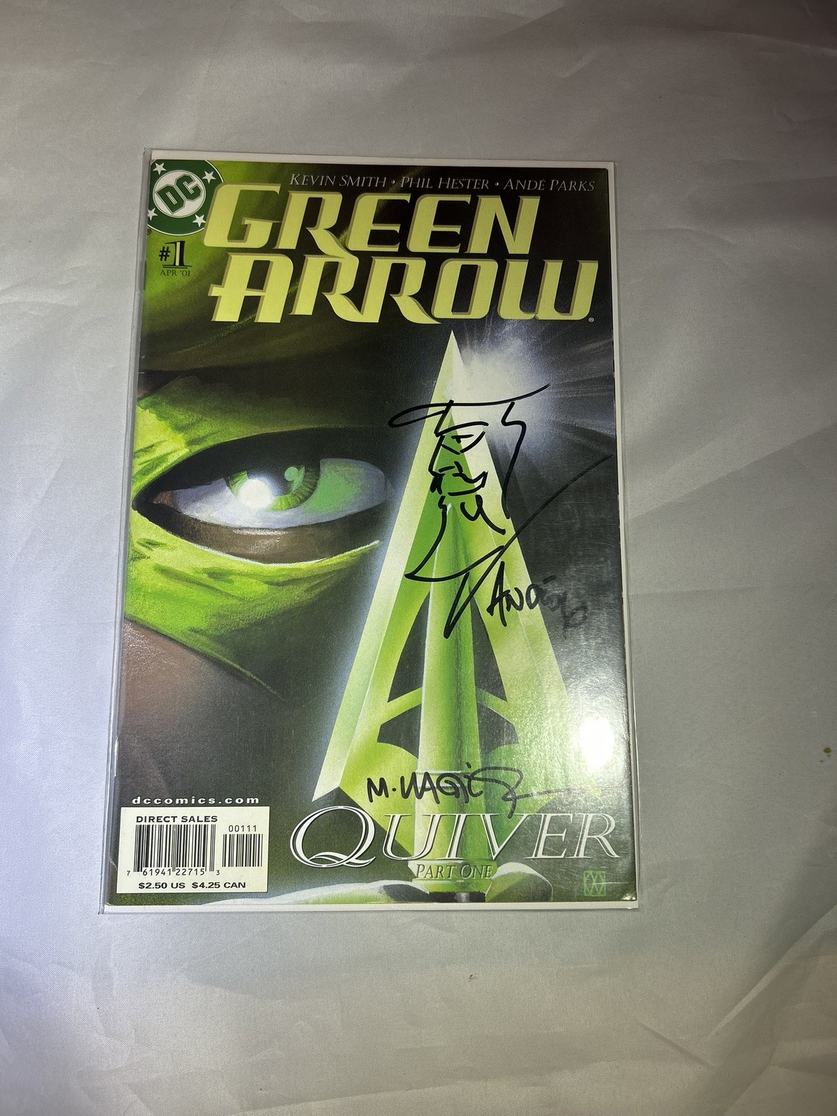 GREEN ARROW QUIVER #1 2001 SIGNED & REMARKED ANDE PARKS + MATT WAGNER VF-NM