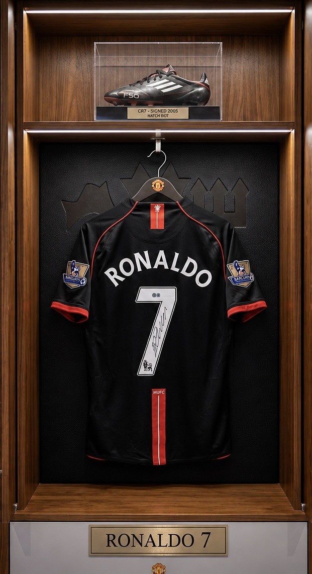 Cristiano Ronaldo Manchester United Black Away Jersey #7 2007-08 w/coa