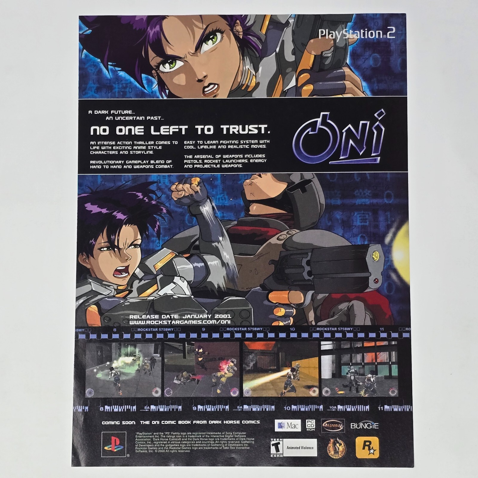 Oni PlayStation 1 PS1 PC Trust Print Ad/Poster Promo Art