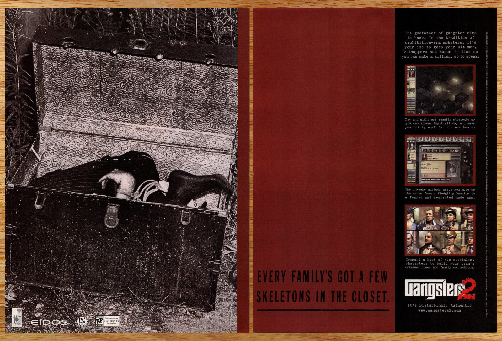 Gangsters 2 Hothouse Trunk - 2 Page Video Game Print Ad Poster Promo Art 2001