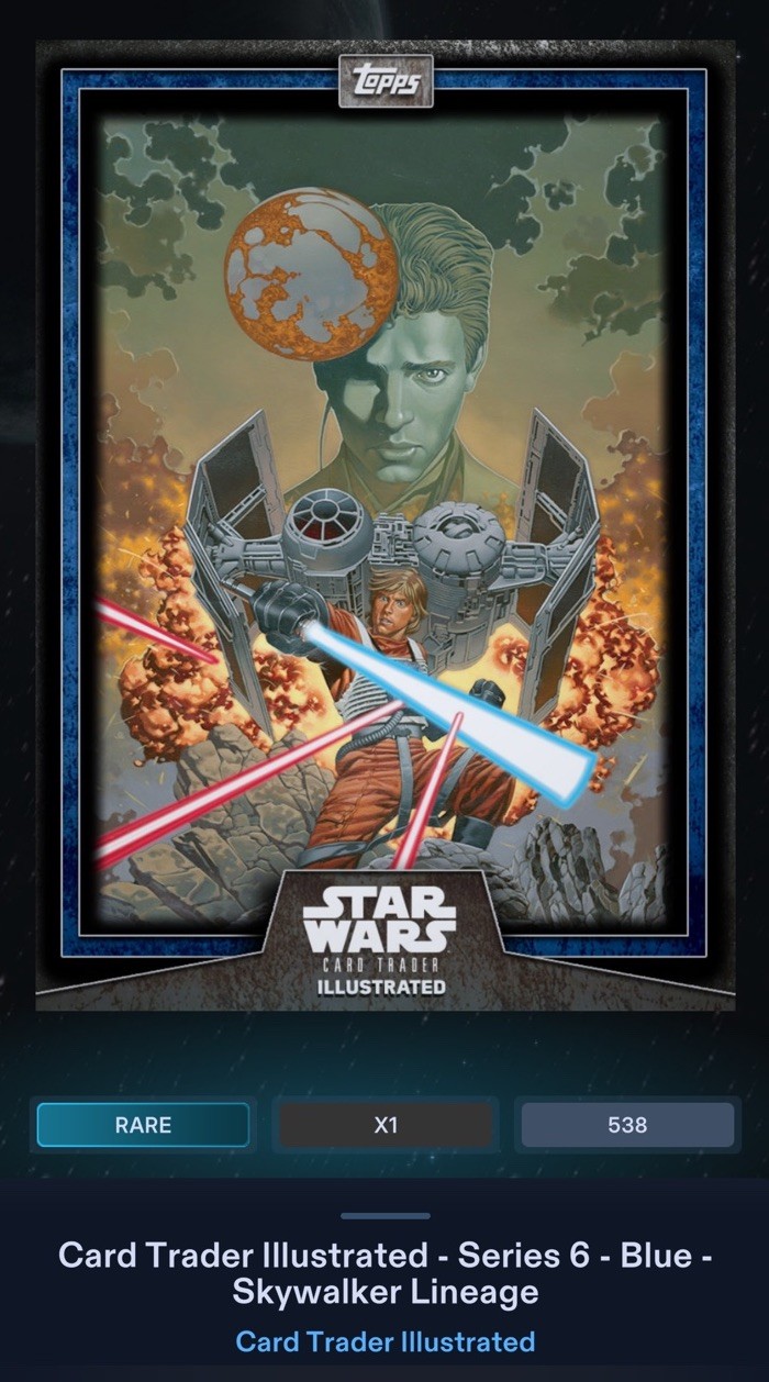 Star Wars Card Trader 2018 Rare CTI Blue Illustrated Skywalker Lineage