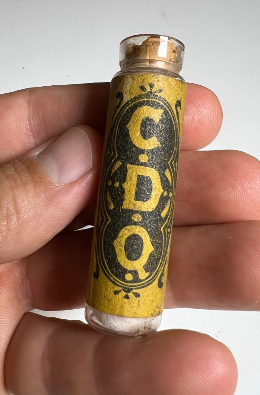 Antique Dr Freeman’s CDQ Opium Pills Bottle Label Portland Maine c1915