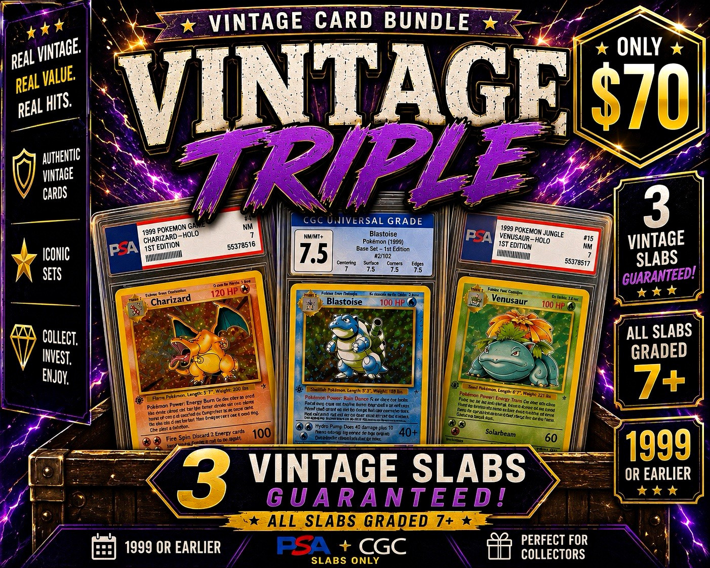 VINTAGE TRIPLE GRADED CARDS PSA CGC ONLY