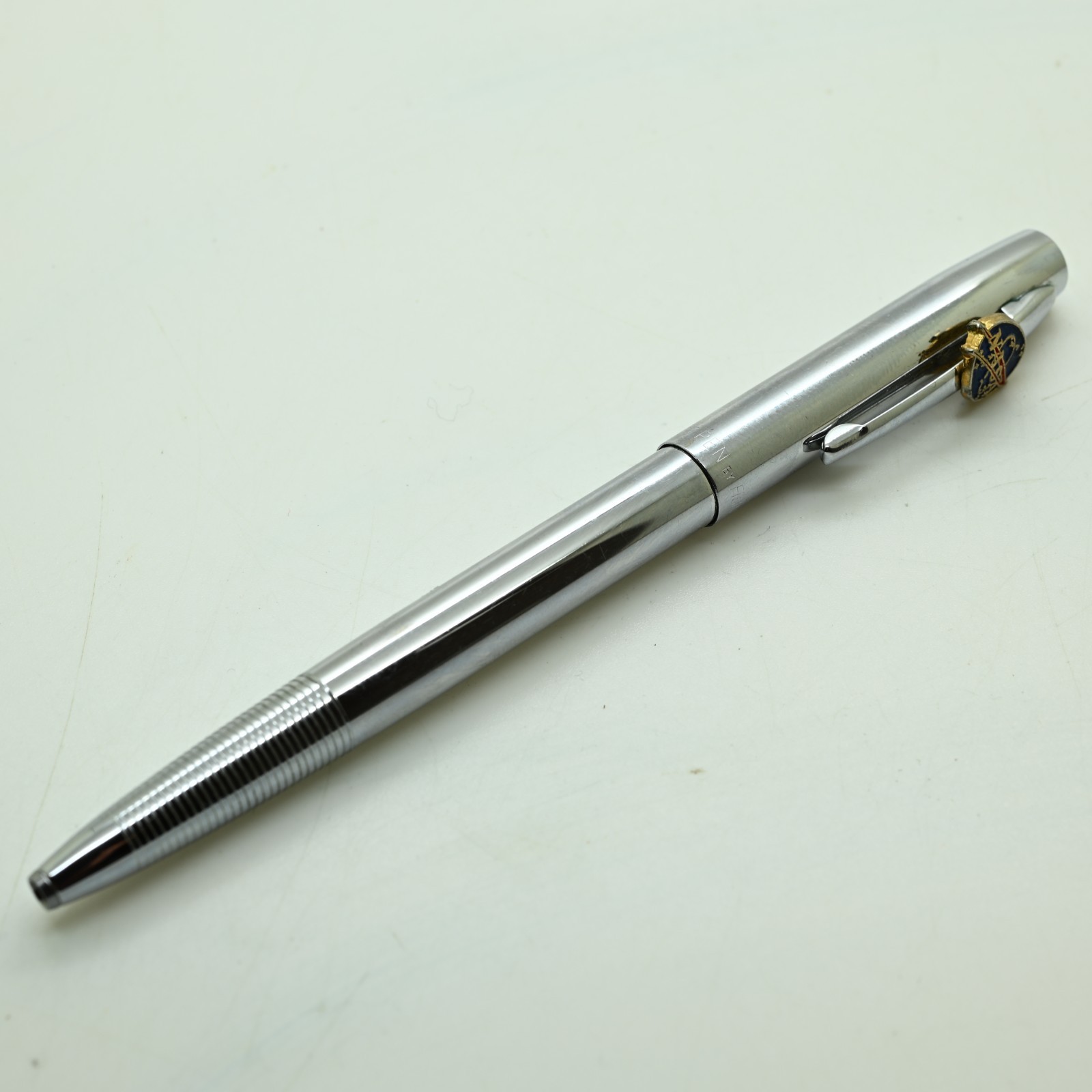 Vtg Fisher Space Pen AG7 Original Astronaut Pen Chrome Nasa Badge On The Clip