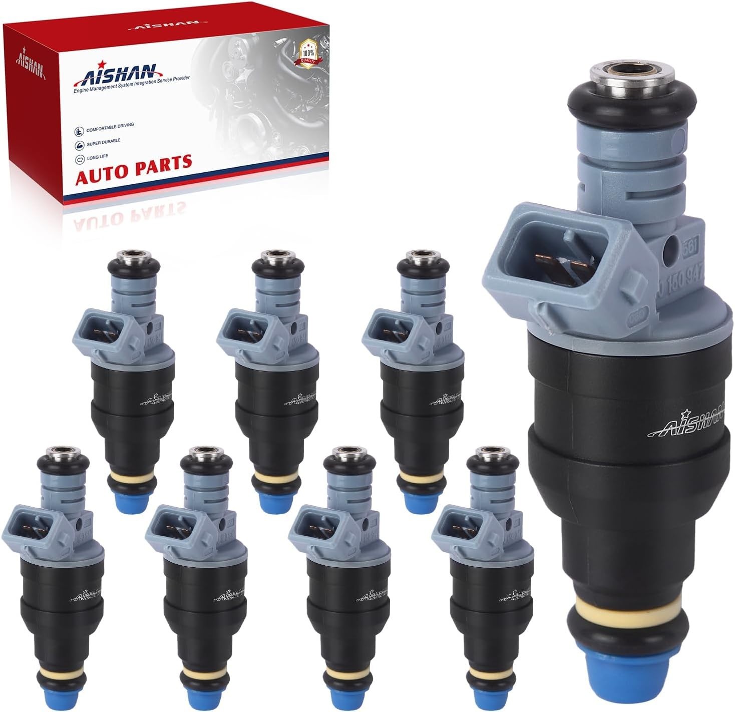 8PCS Fuel Injectors 4 Holes Compatible with Chevy Camaro Caprice Corvette Imp...