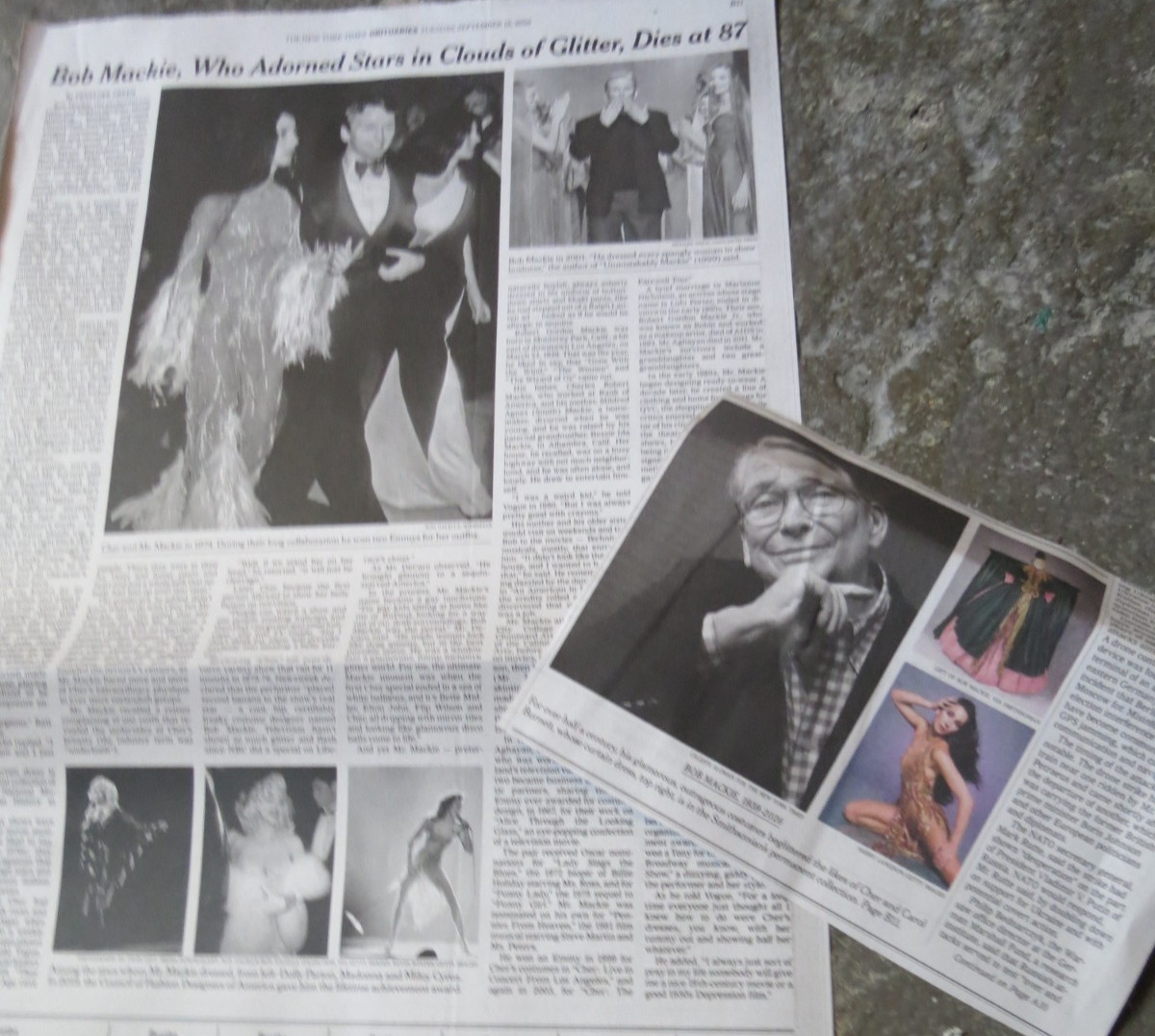 Bob Mackie 1939 - 2026 NYT obituary Newspaper Clothing Designer