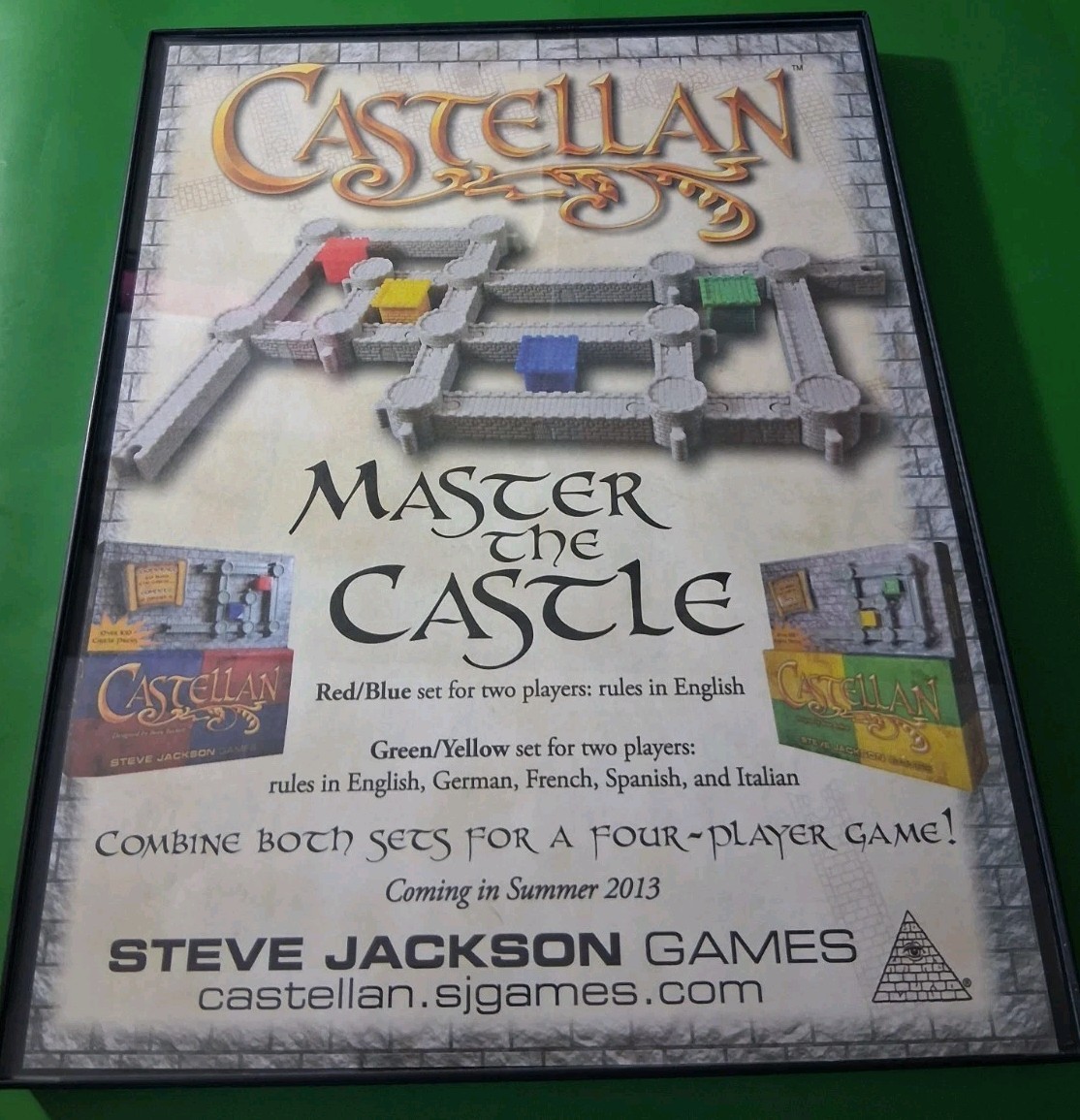 Castellan  Master The Castle Game Print Ad Framed 8.5x11 2013 