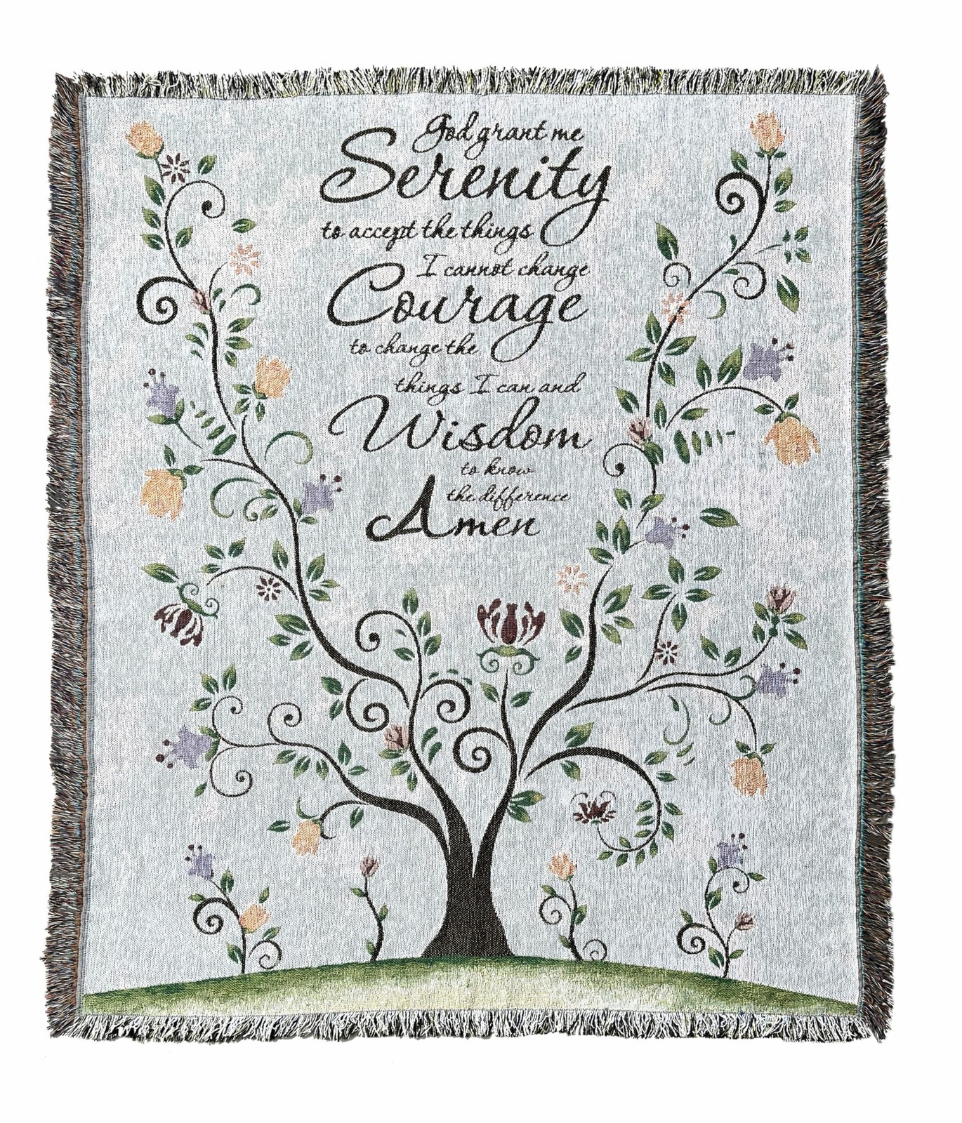 God Grant Me The Serenity Prayer Chenille Tapestry Throw Blanket
