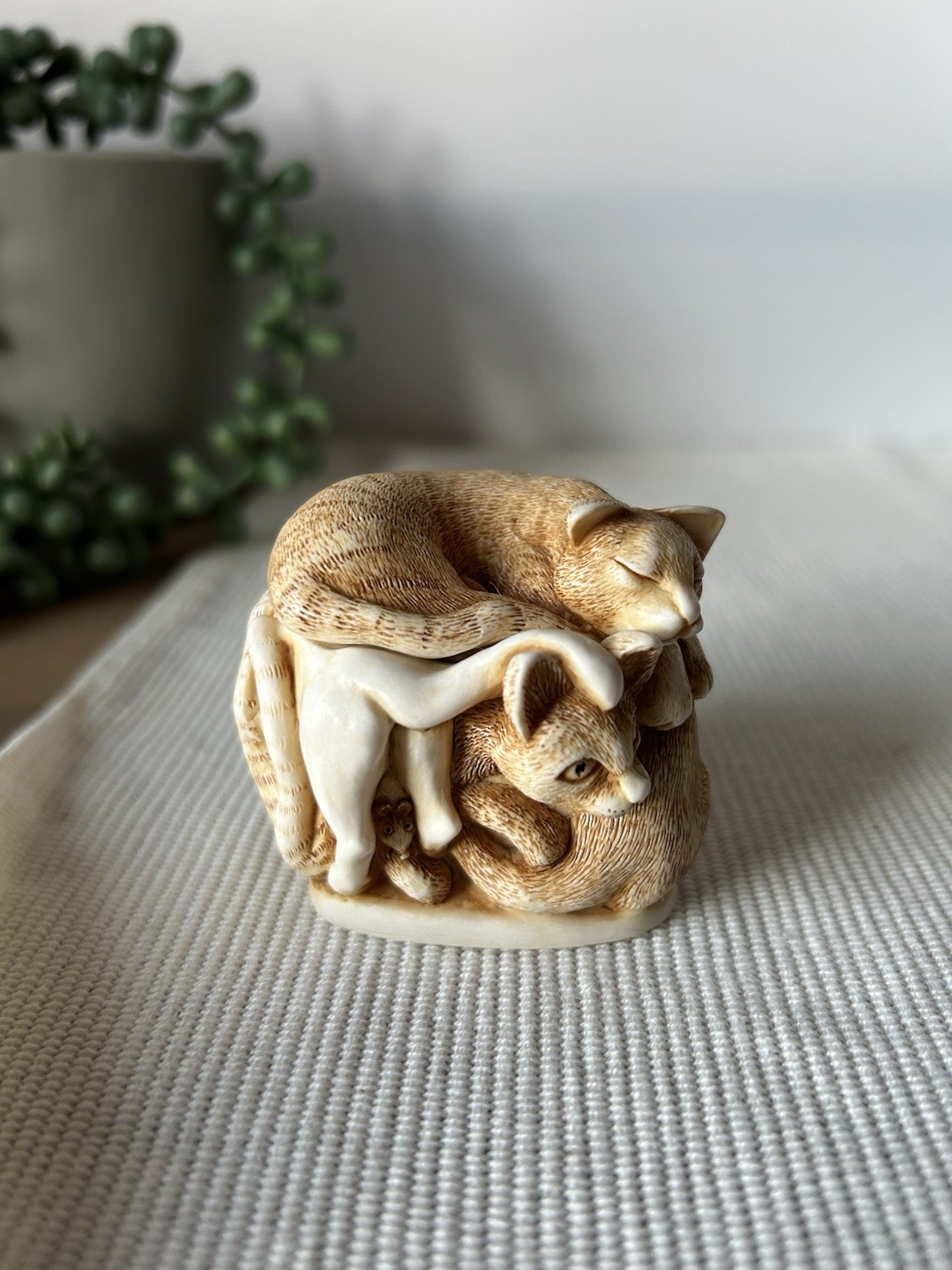 Harmony Kingdom Purrfect Friends Cat Trinket Box Treasure Jests 1994 England