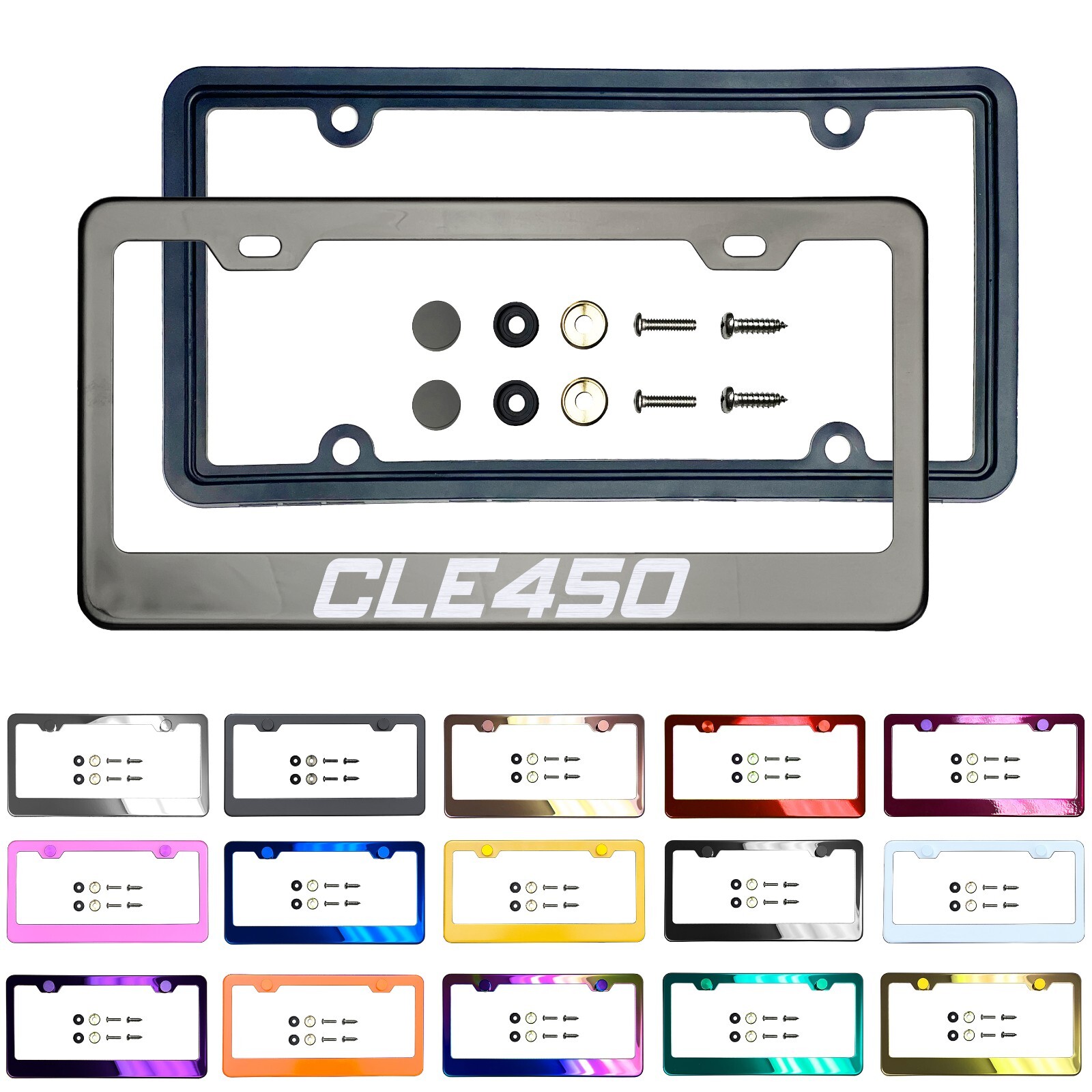 NewLaser Etched Customize Stainless Steel License Frame SiliconeGuard For_CLE450