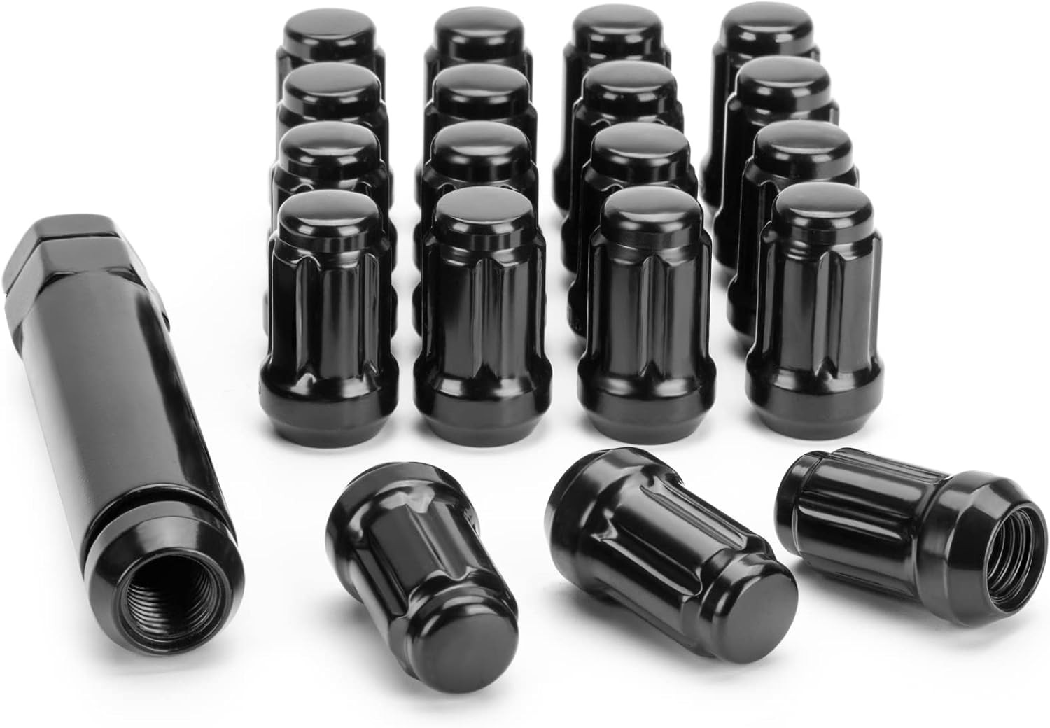 16PCS M12x1.5 Lug Nuts 6 Spline Black Polaris RZR ATV Can-Am UTV Wheel Set