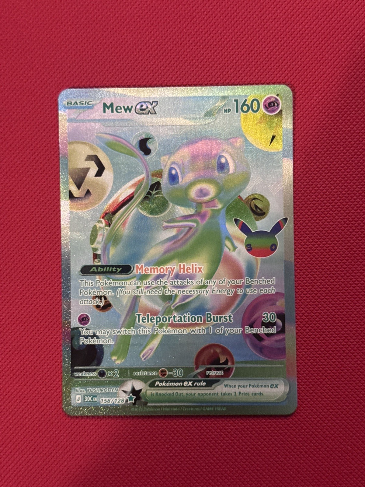 Pokemon Mew EX 158/128 - Futuristic Rare Near Mint - 30th Anniversary