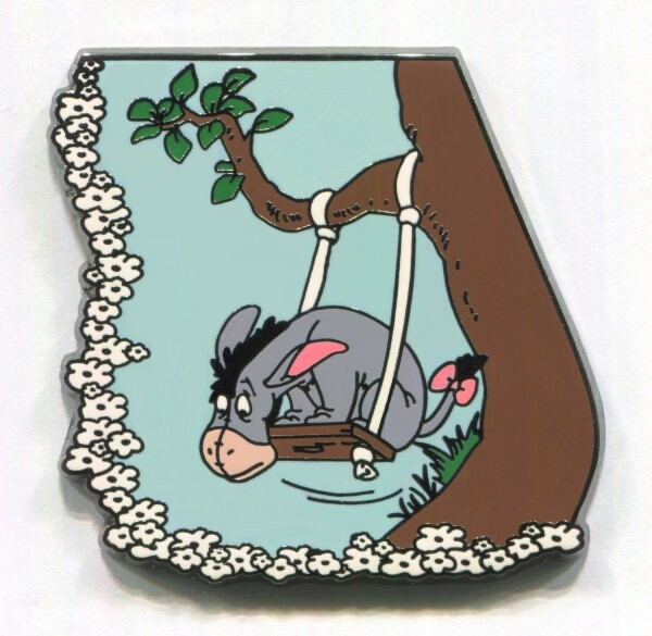 Disney Pin Eeyore on Tree Swing Winnie the Pooh Disney Store UK Exclusive