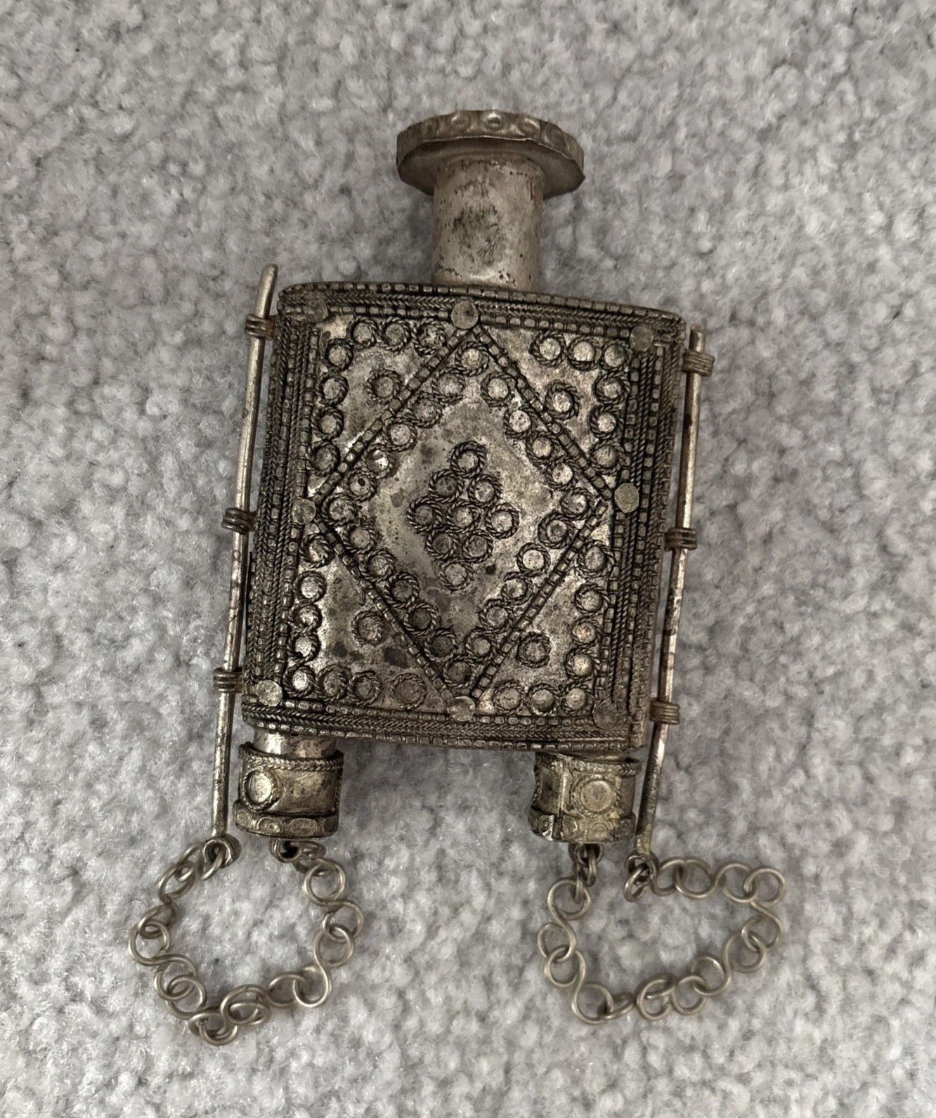 ✨ Vintage Bedouin “Silverish” Twin KOHL POT with with Applicator Eyeliner/Pins