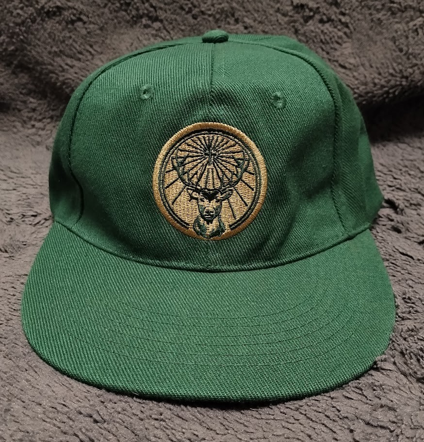Jagermeister Embroidered Gold Logo Green Baseball Hat Cap