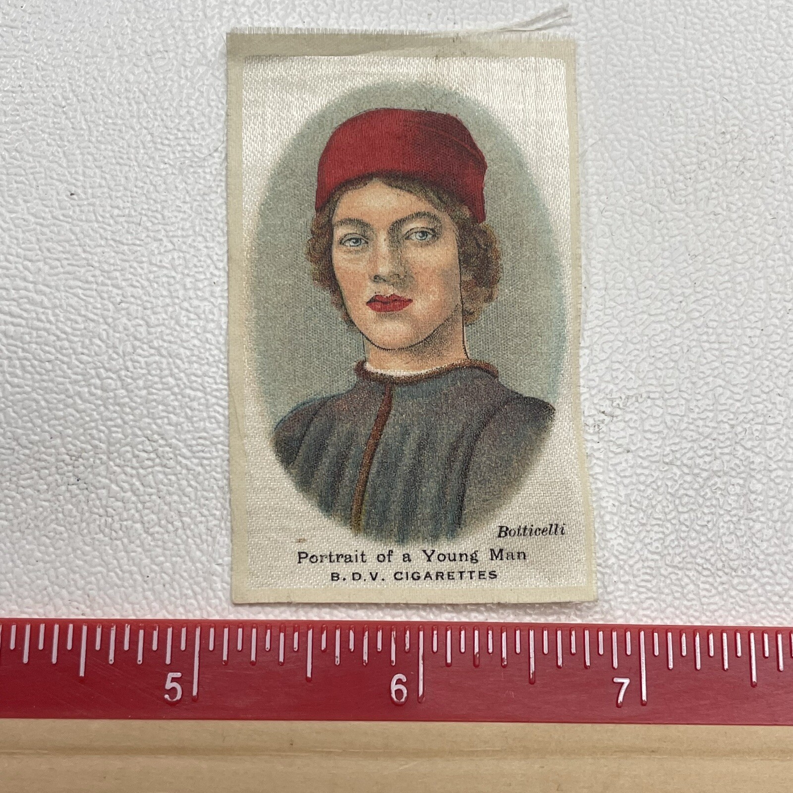 Vtg c 1910s Artwork PORTRAIT OF A YOUNG MAN Cigarette Tobacco Silk S008