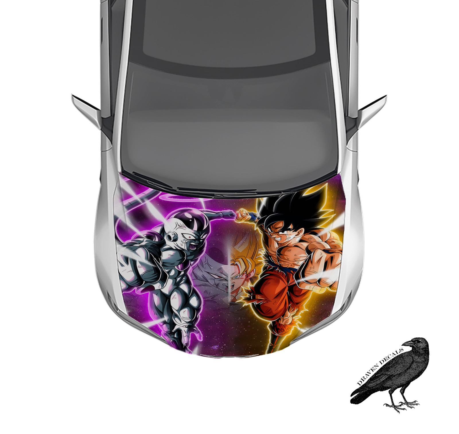 Goku x Frieza DBZ Hood Wrap Weatherproof 3M Vinyl Car Decal 50