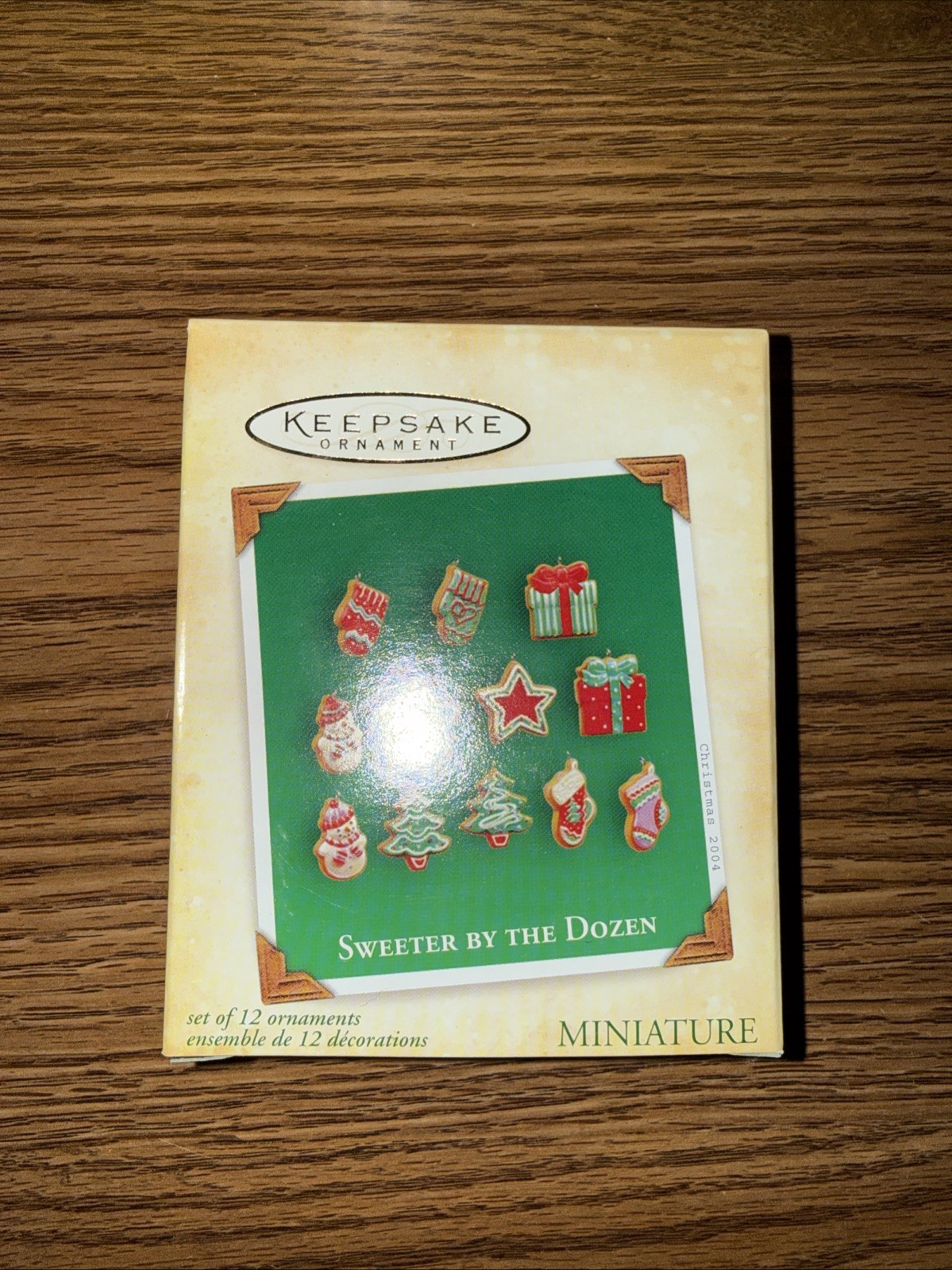 Hallmark Ornament Sweeter By The Dozen  Set of 12 Miniture 2004 Christmas Cookie