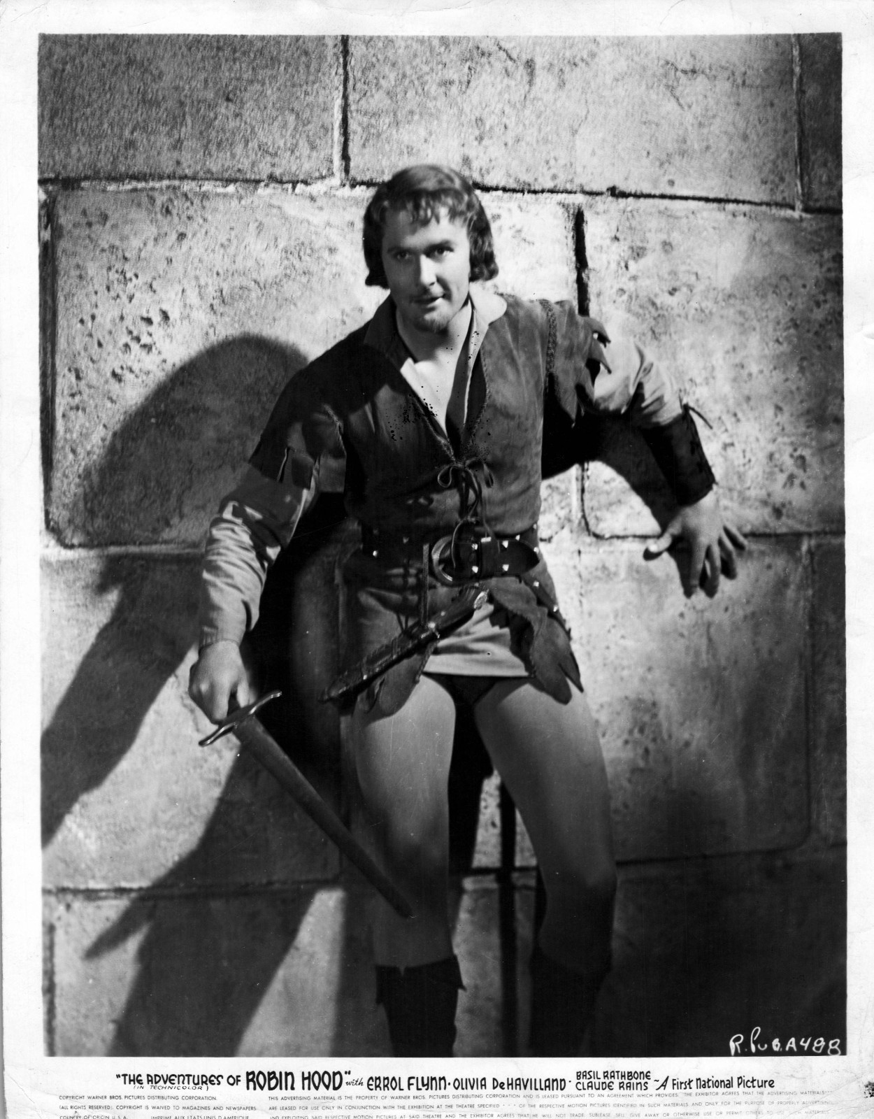 HOLLYWOOD 1938 Errol Flynn as Robin Hood Original HANDSOME PORTRAIT PHOTO MA77
