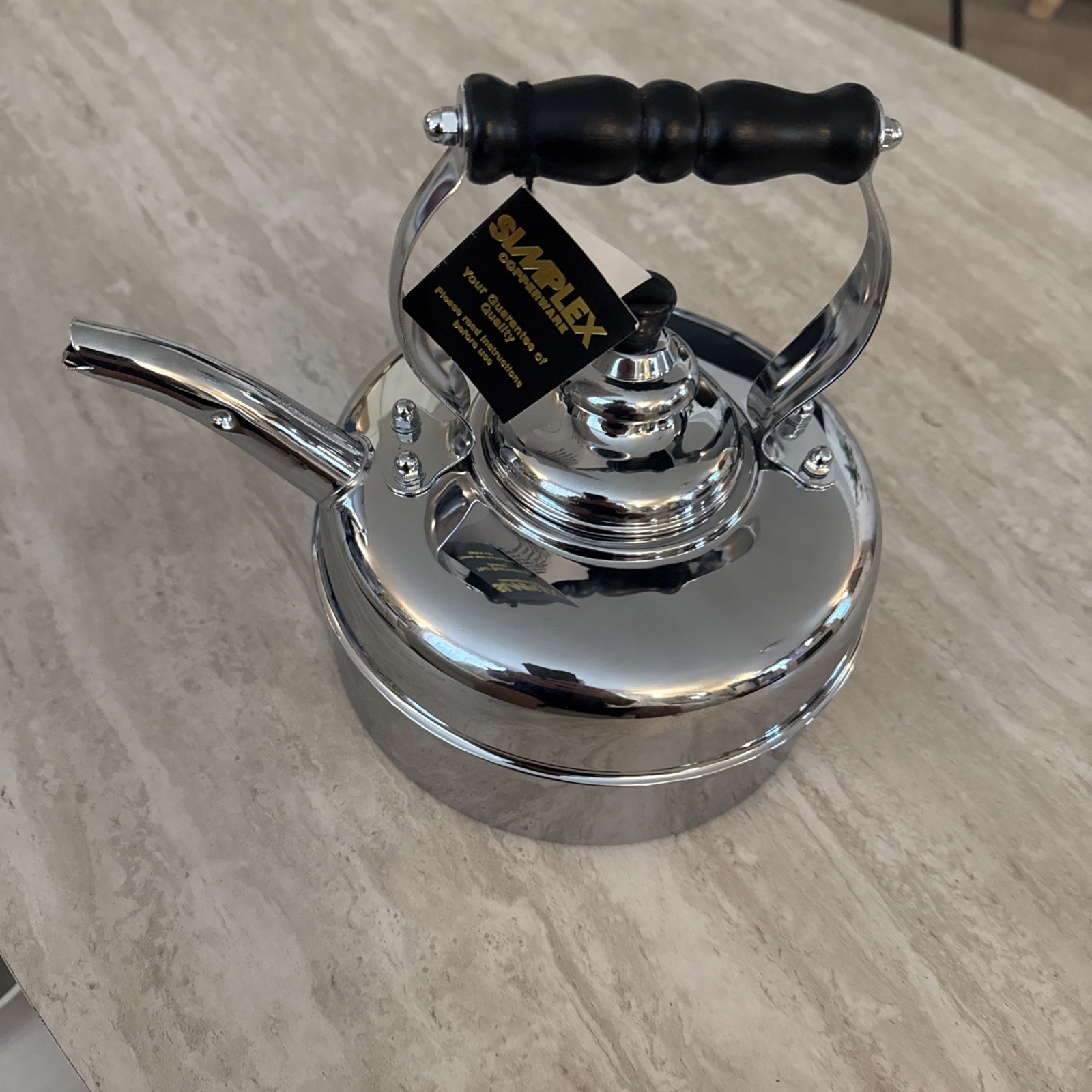 Vintage Simplex Patent Tea Kettle Solid Copper Chrome England Reg 786743