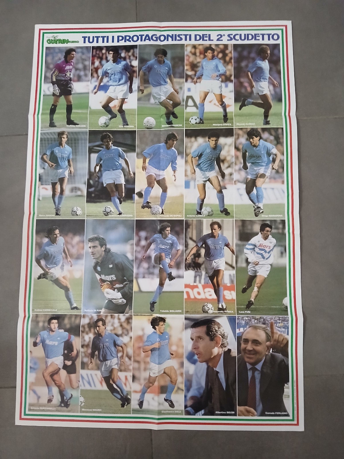 Poster Naples all the protagonists of the 2nd Shield cm. 54 x 81 Guerin Sportivo