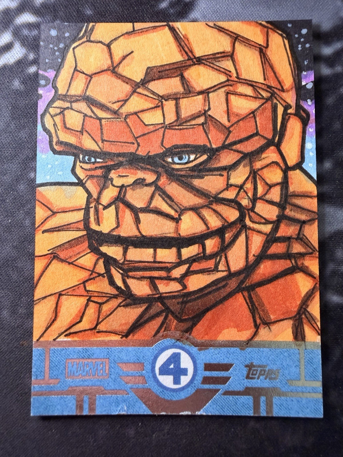 2026 Topps Finest F4 The Thing Original Sketch by Nick Gribbon 1/1