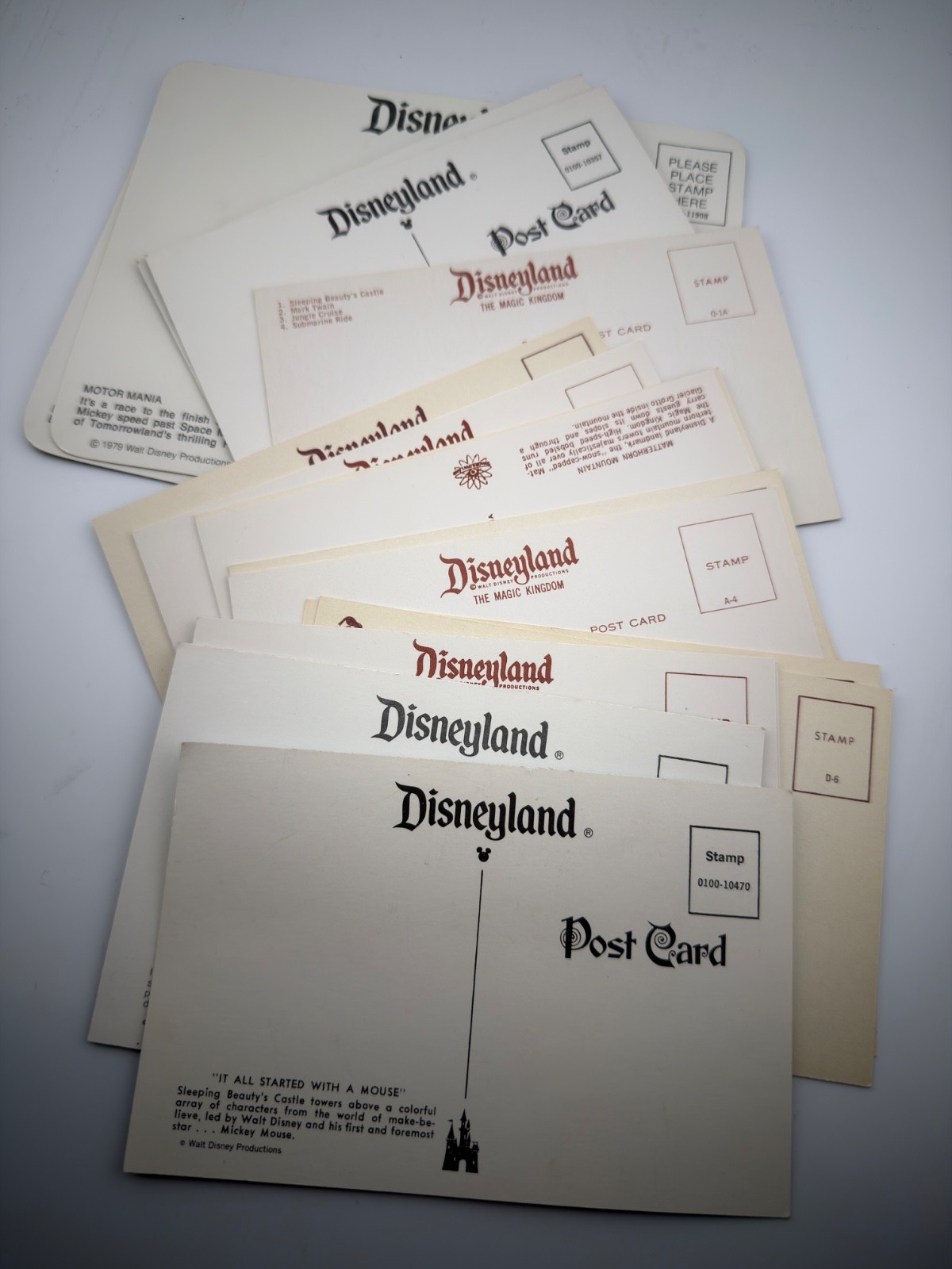 Lot of 20 Vintage Disneyland Photo Postcards-Unposted-Some Oversized Postcards